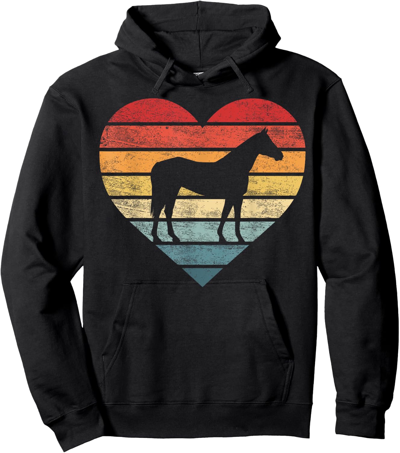 Horse Lover Gifts Horseback Riding Equestrian Retro Vintage Hoodie - Hoodie | Black