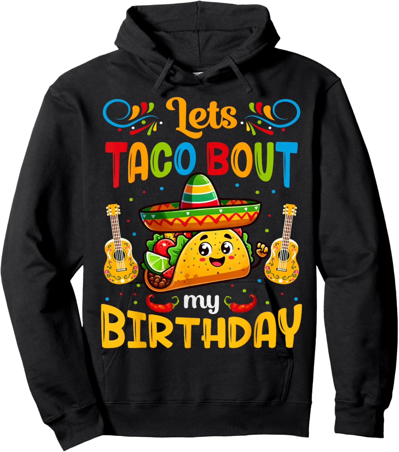 Let's Taco About My Birthday Taco Birthday Taco Lovers Boys Hoodie - Hoodie | Black