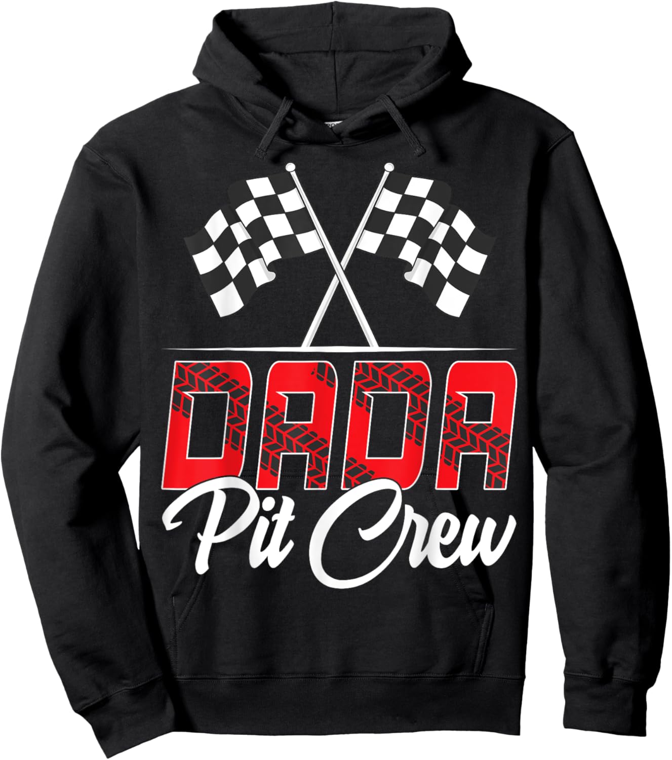 Race Car Birthday Party Racing Family Dada Pit Crew Hoodie - Hoodie | Black