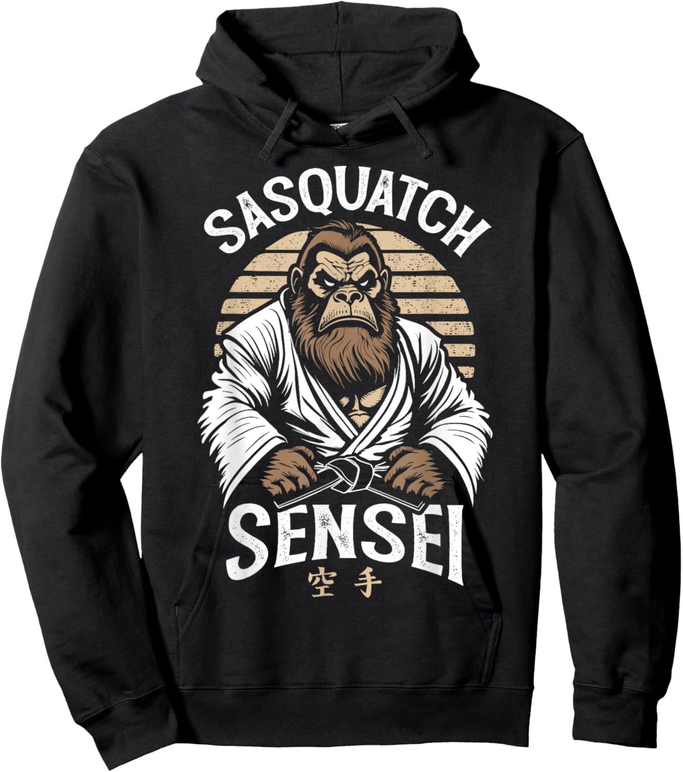 Karate Warrior Legend Sasquatch Sensei Bigfoot Martial Arts Hoodie - Hoodie | Black