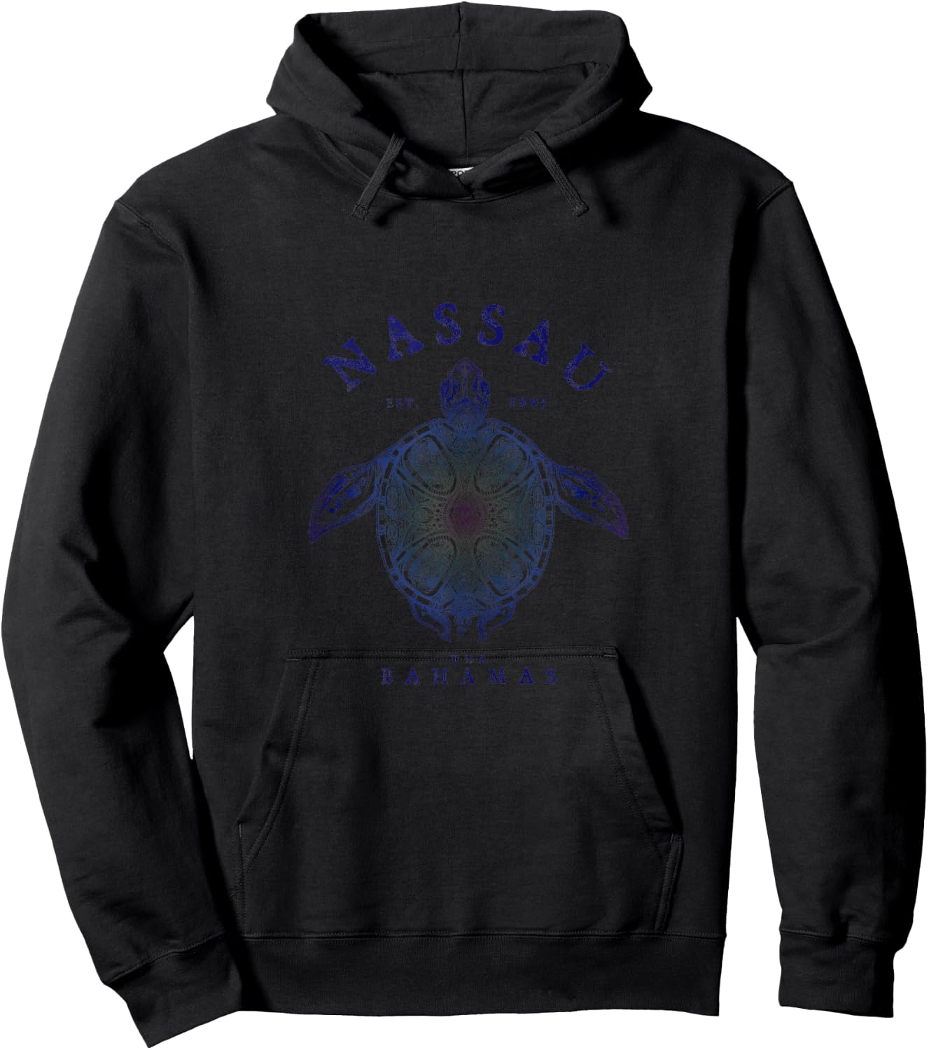 Nassau Bahamas Tortoise Turtle Tribal Diving Fishing Hoodie - Hoodie | Black