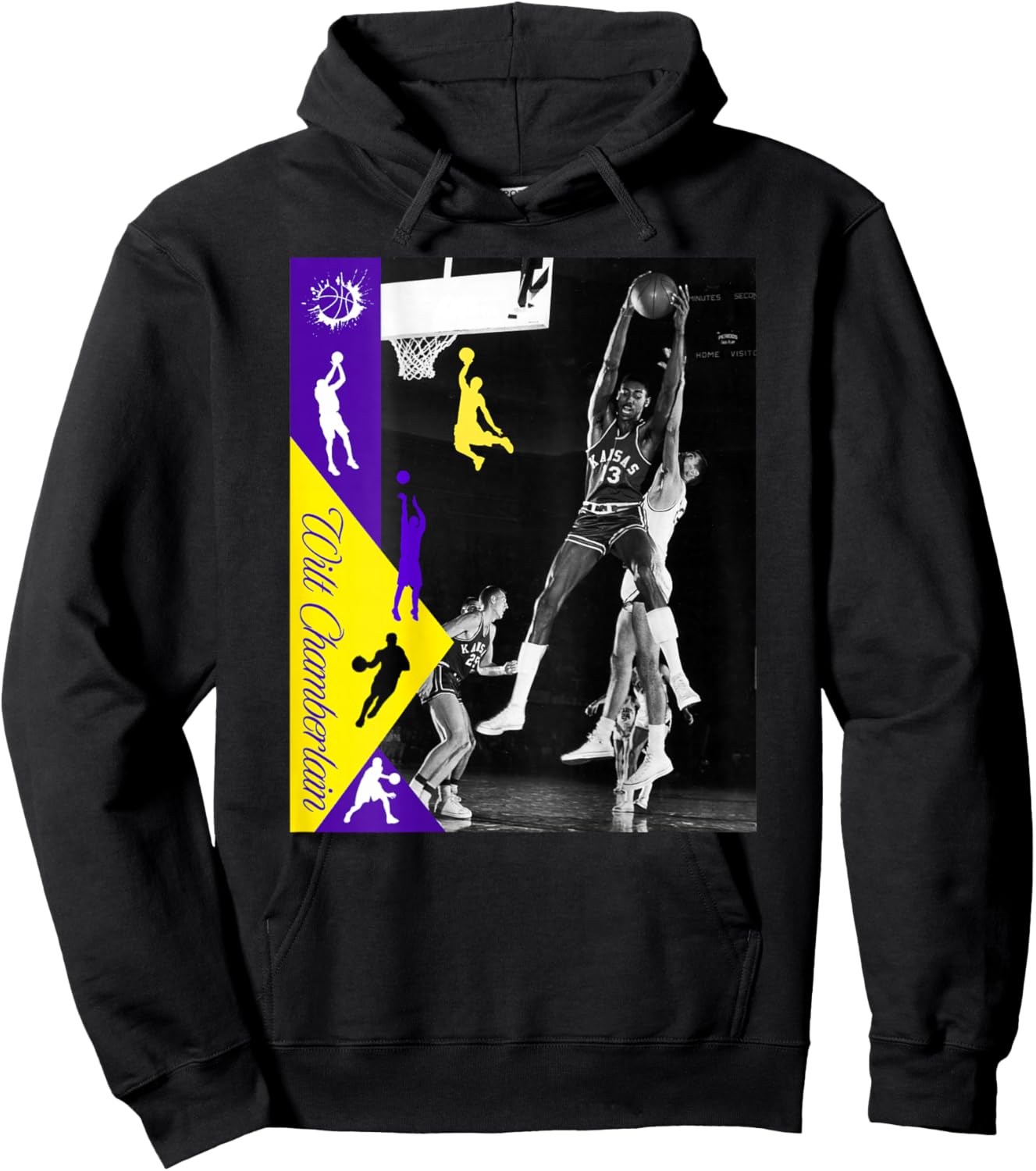 Wilt Chamberlain_NBA_002_Back Printed Hoodie - Hoodie | Black