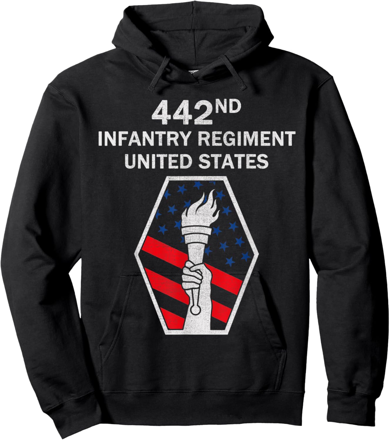 442nd Infantry US Military Combat Infantryman WWII Veteran Hoodie - Hoodie | Black