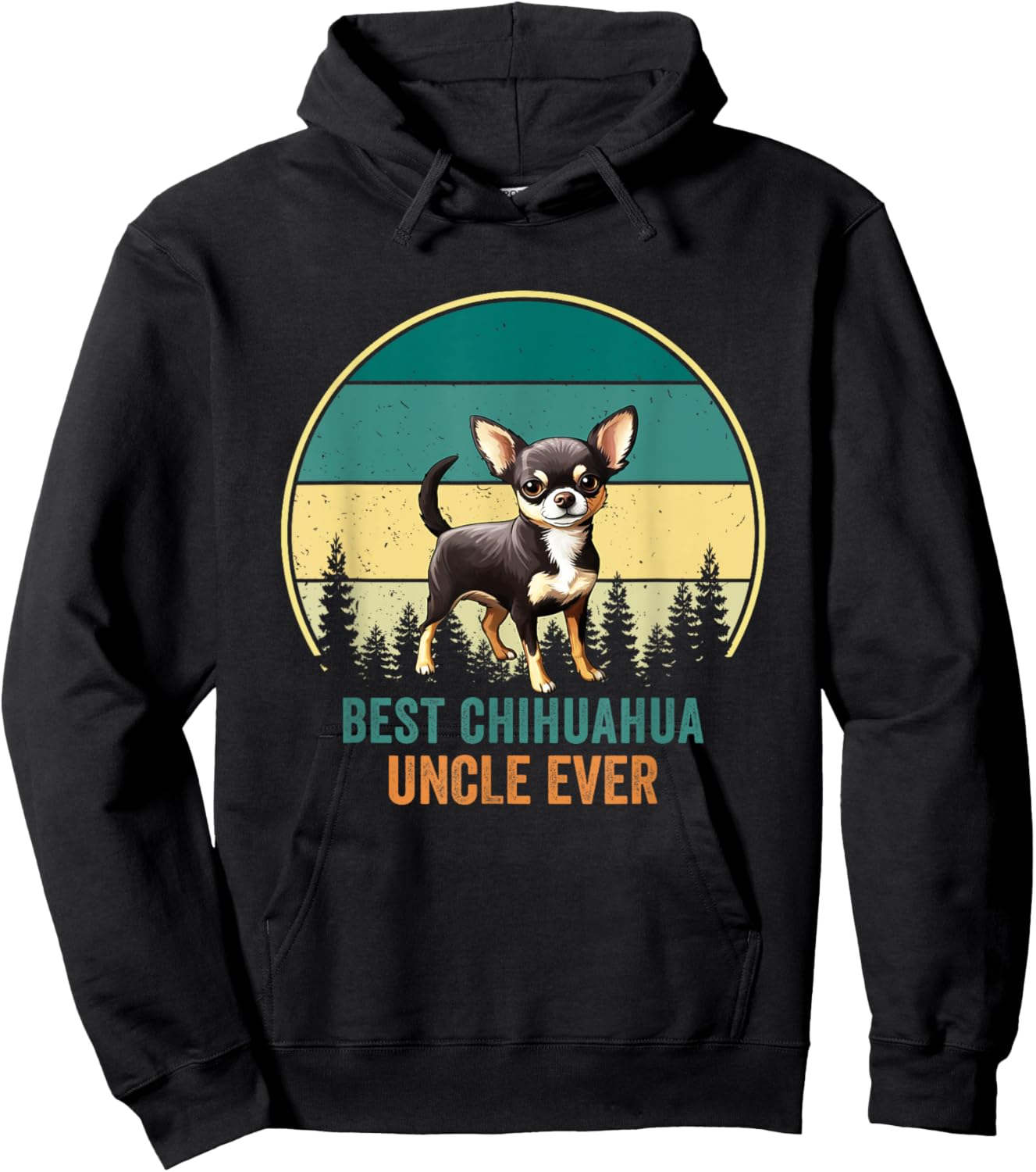 Best Chihuahua Uncle Ever Retro Vintage Dog Father Women Hoodie - Hoodie | Black