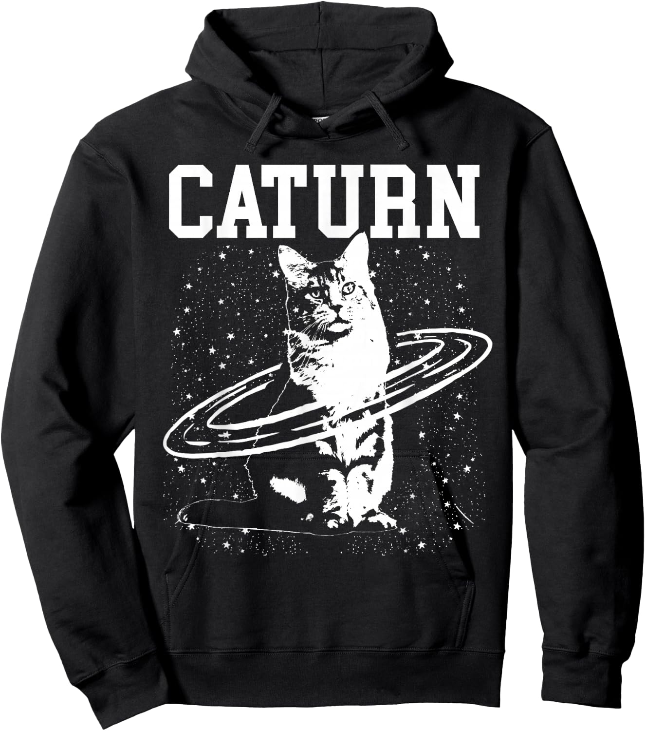 Caturn Saturn Space Cat Hoodie - Hoodie | Black