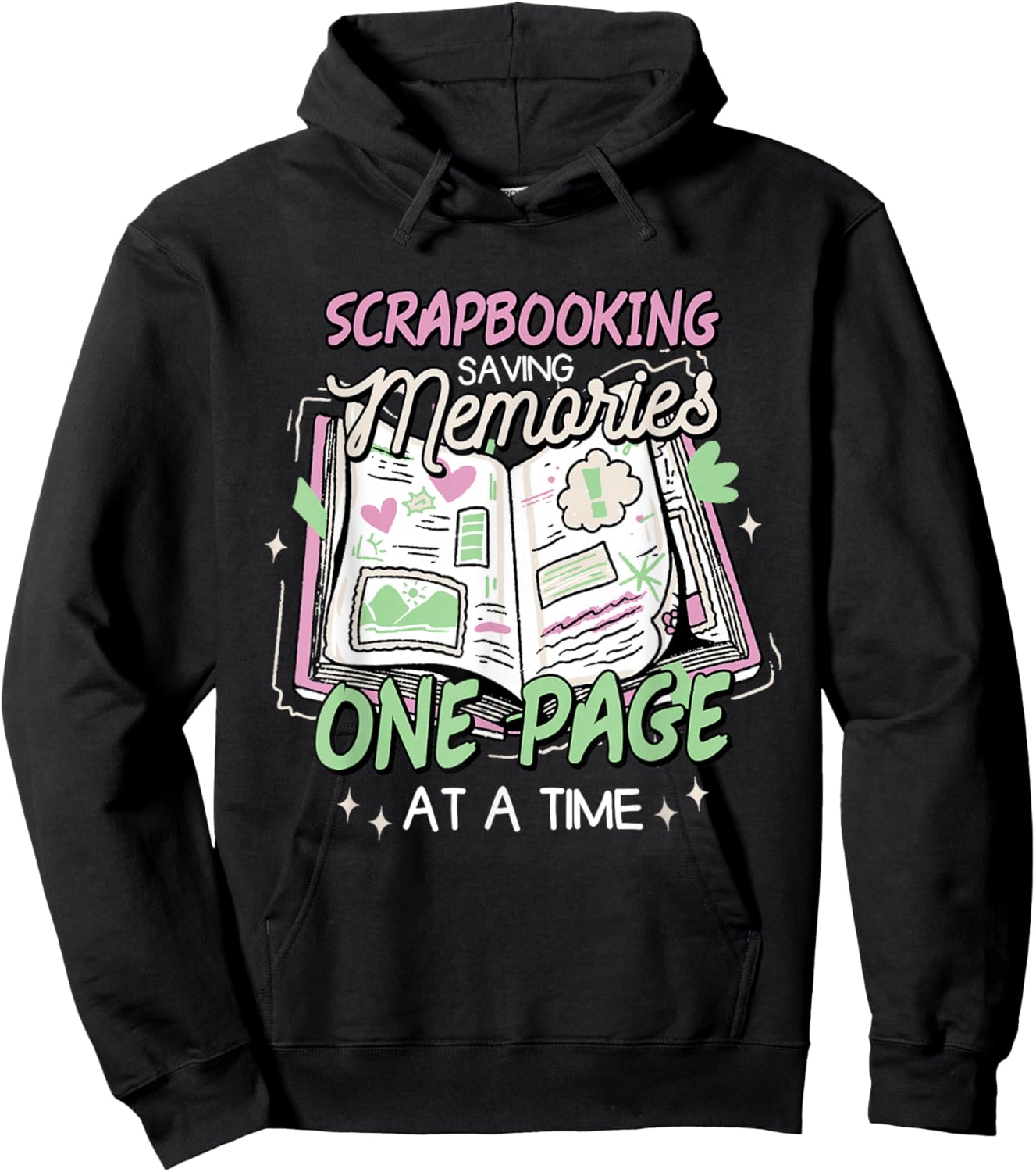 Scrapbooking & Crafty Scrapbook Enthusiast Design -Adults , Black, Small, Short Sleeve, , Modern Scrapbooking, Lover, Birthday Hoodie - Hoodie | Black