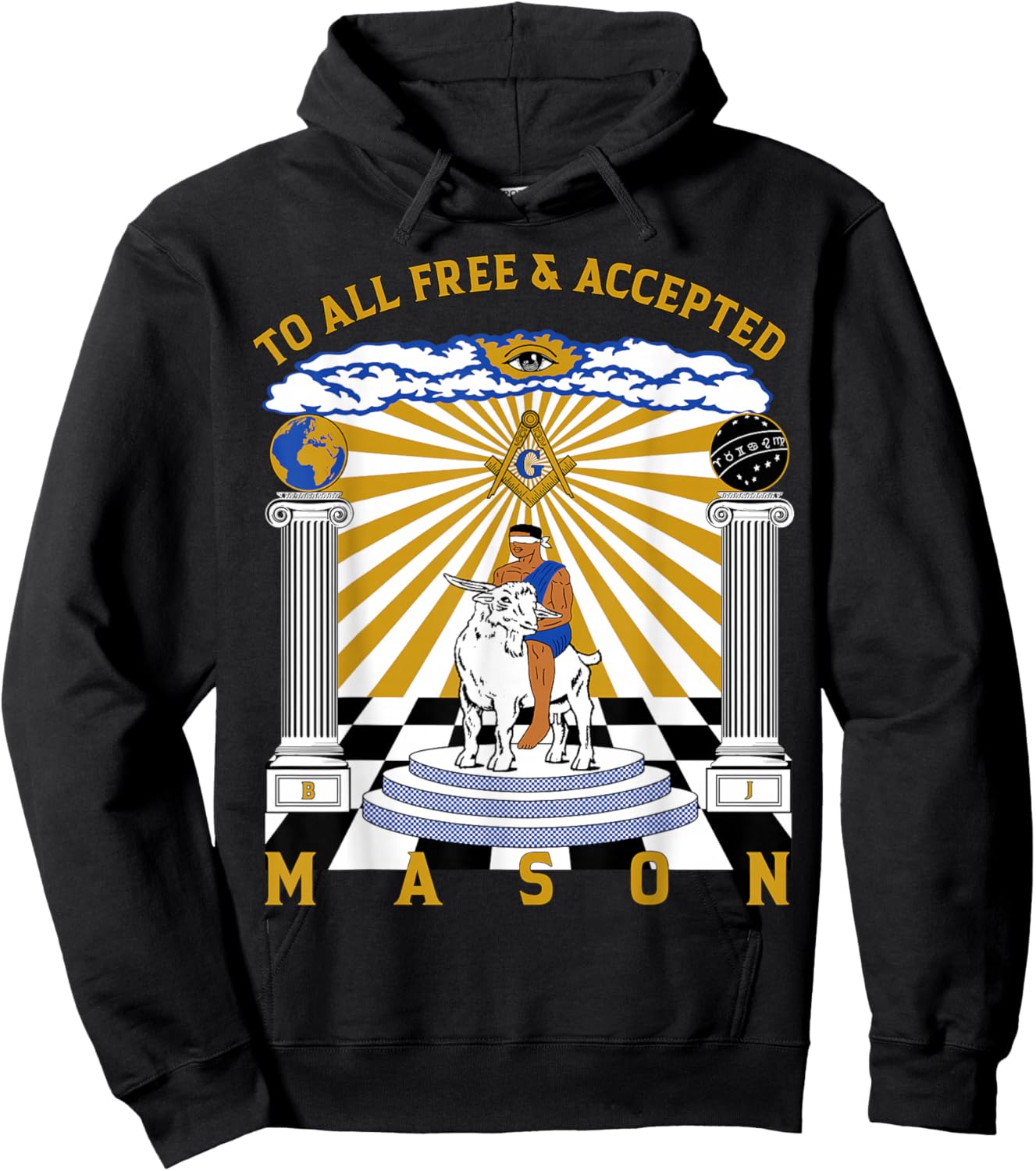 Masonic To All Free & Accepted Masons GOAT Rider Christmas Hoodie - Hoodie | Black