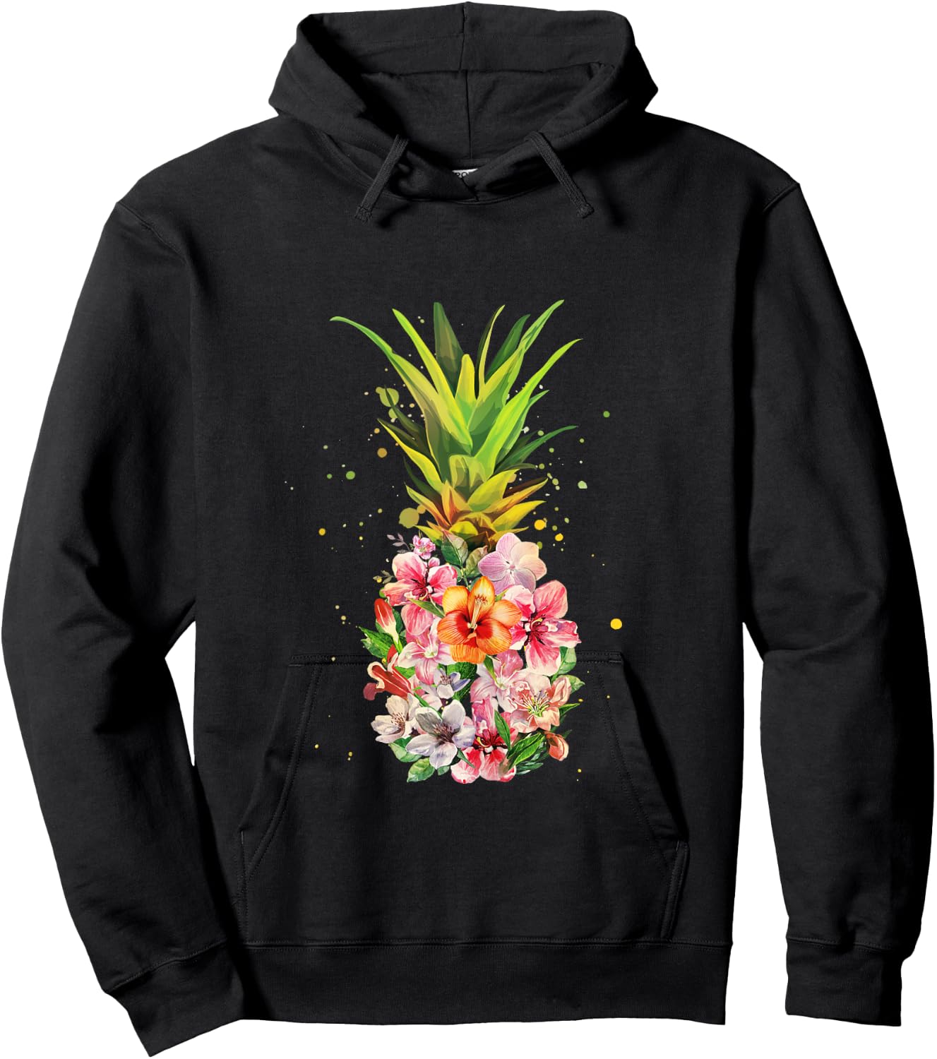 Pineapple Aloha Beaches Hawaiian Flowers Hawaii Summer Gifts Hoodie - Hoodie | Black