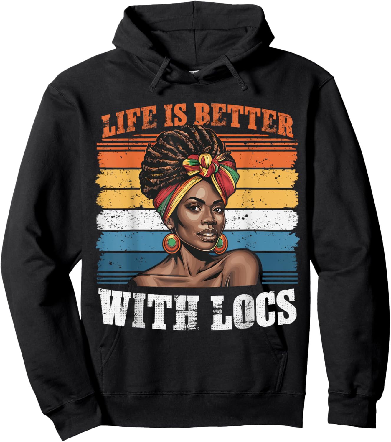 Life Is Better With Locs Black Women Melanin African Ladies Hoodie - Hoodie | Black
