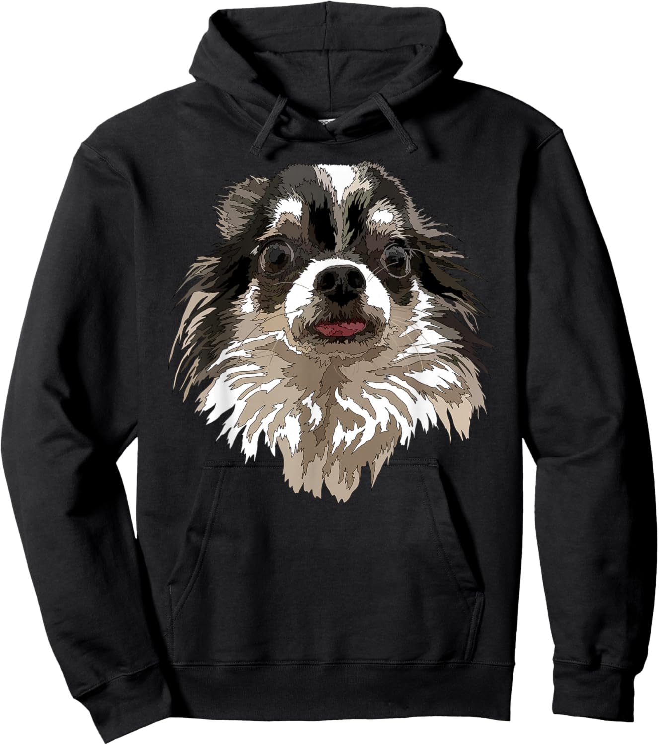 Raf THE ARTIST Designs Funny Chihuahua Long Hair Chiwawa Gift Chihuahua Lovers, -Adults, Girls, Black, Short Sleeve, Small Hoodie - Hoodie | Black