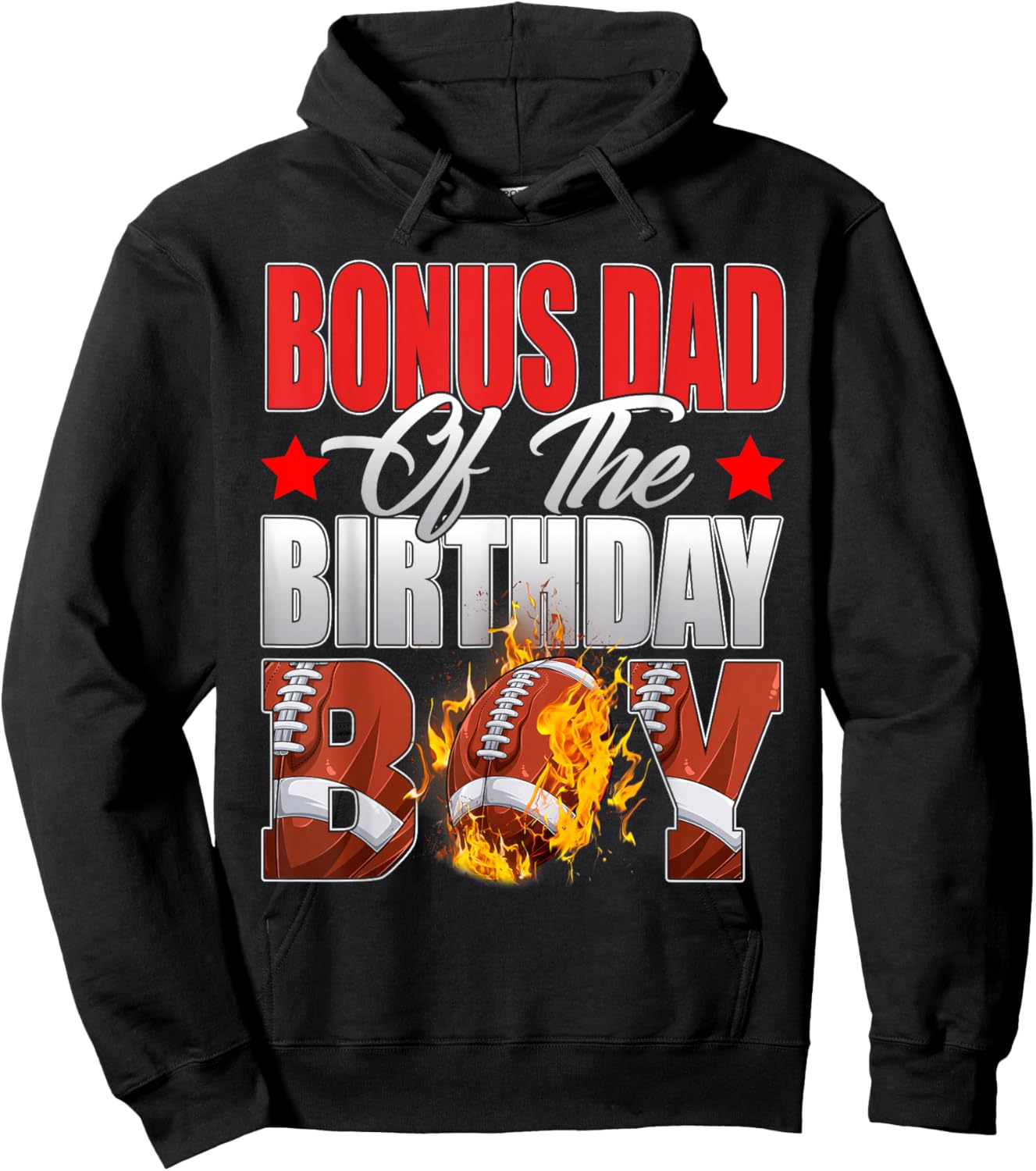 Bonus Dad Of The Birthday Boy Football Bday Celebration Hoodie - Hoodie | Black