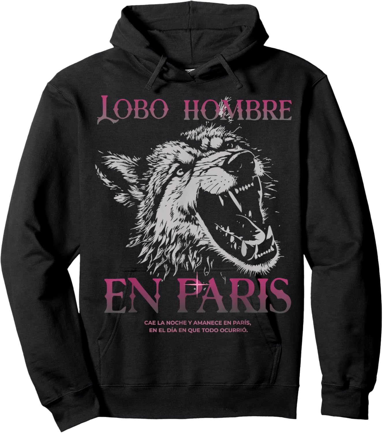 Lobo hombre en paris rock union espanol cool Hoodie - Hoodie | Black