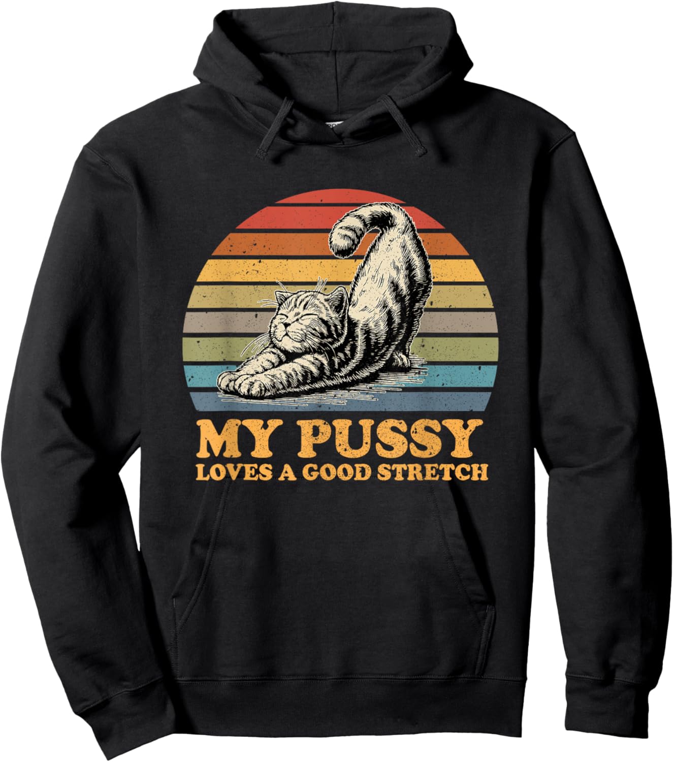 my pussy loves a good stretch funny cat Women Hoodie - Hoodie | Black