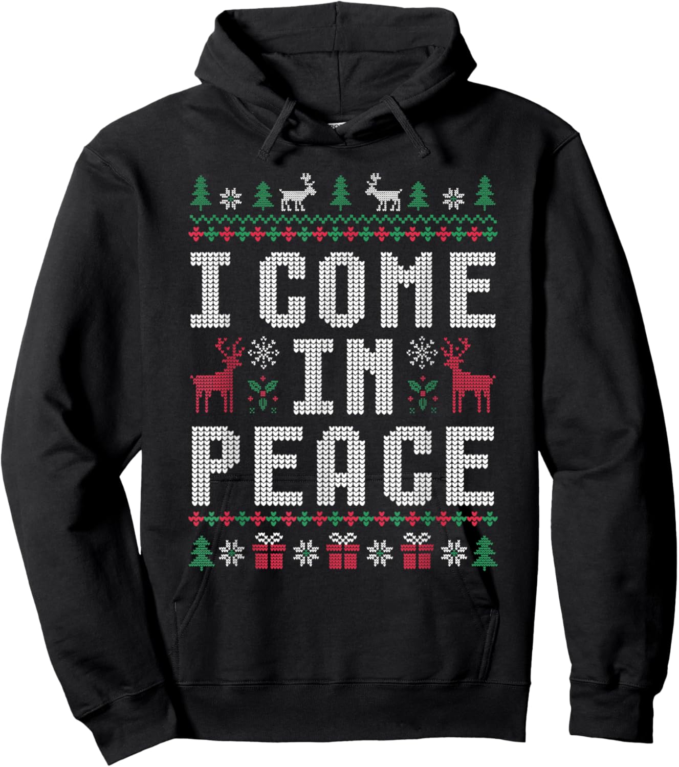 Peace I Come in Peace Funny Matching Couple Ugly Christmas Hoodie - Hoodie | Black