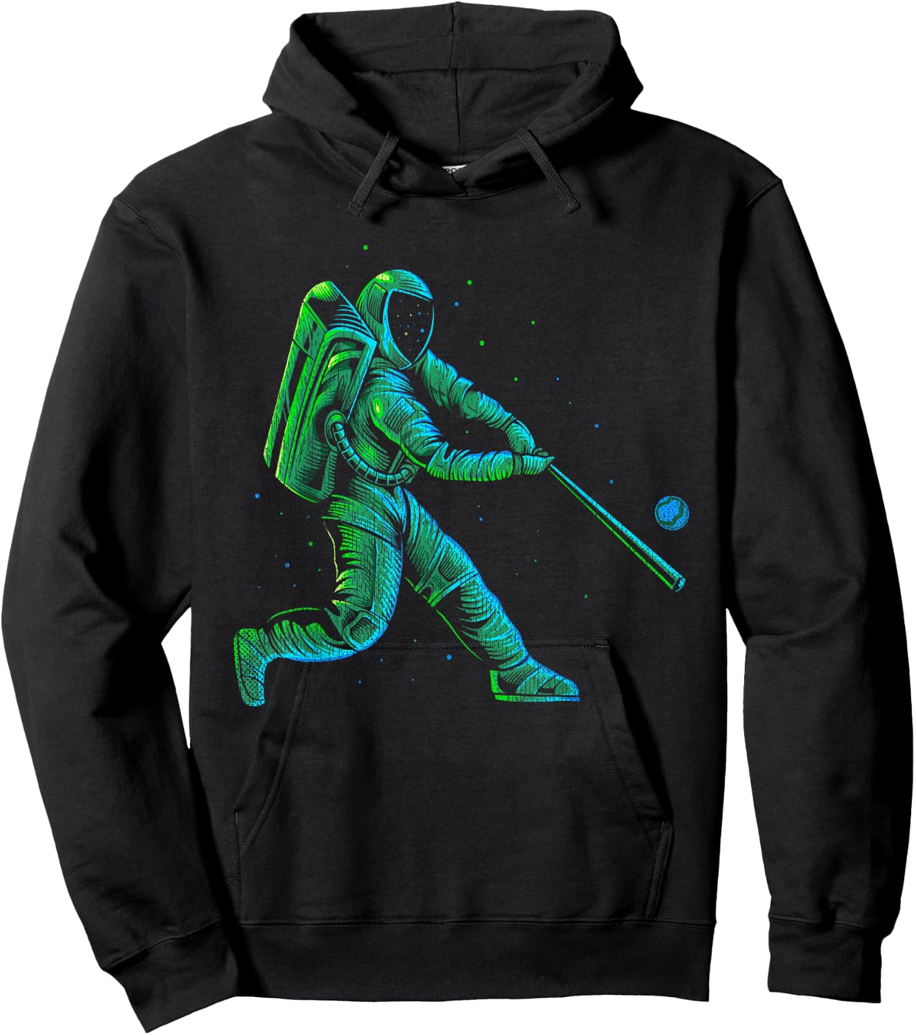 Funny Astronaut Baseball Merch Kids Space Baseball Hoodie - Hoodie | Black