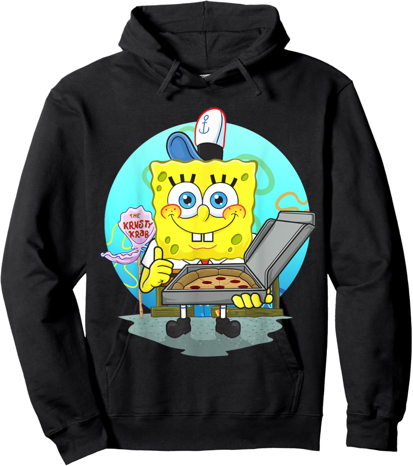 Mademark x SpongeBob SquarePants - The Krusty Krab Pizza Delivery Hoodie - Hoodie | Black