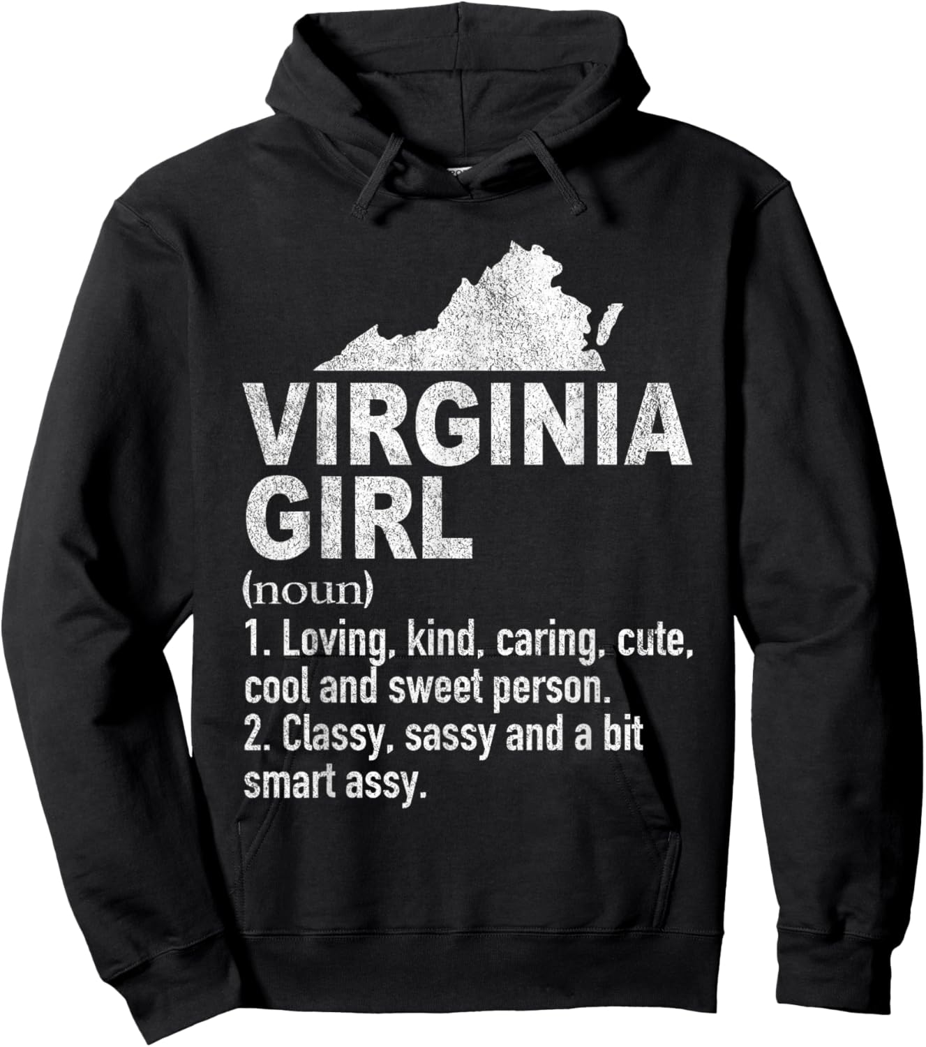 Virginia Girl Definition Funny Hometown Home Virginia Hoodie - Hoodie | Black
