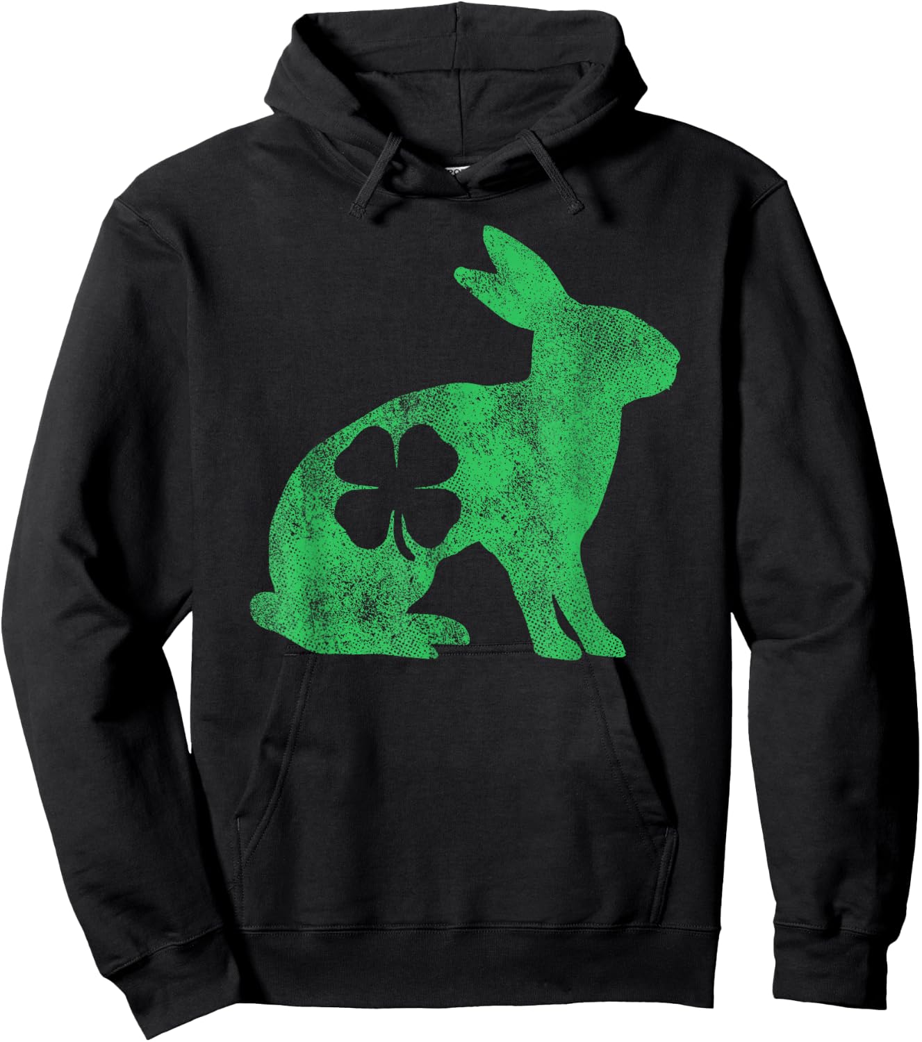 St. Patrick's Day Rabbit Bunny Irish Green Shamrock Gift Hoodie - Hoodie | Black