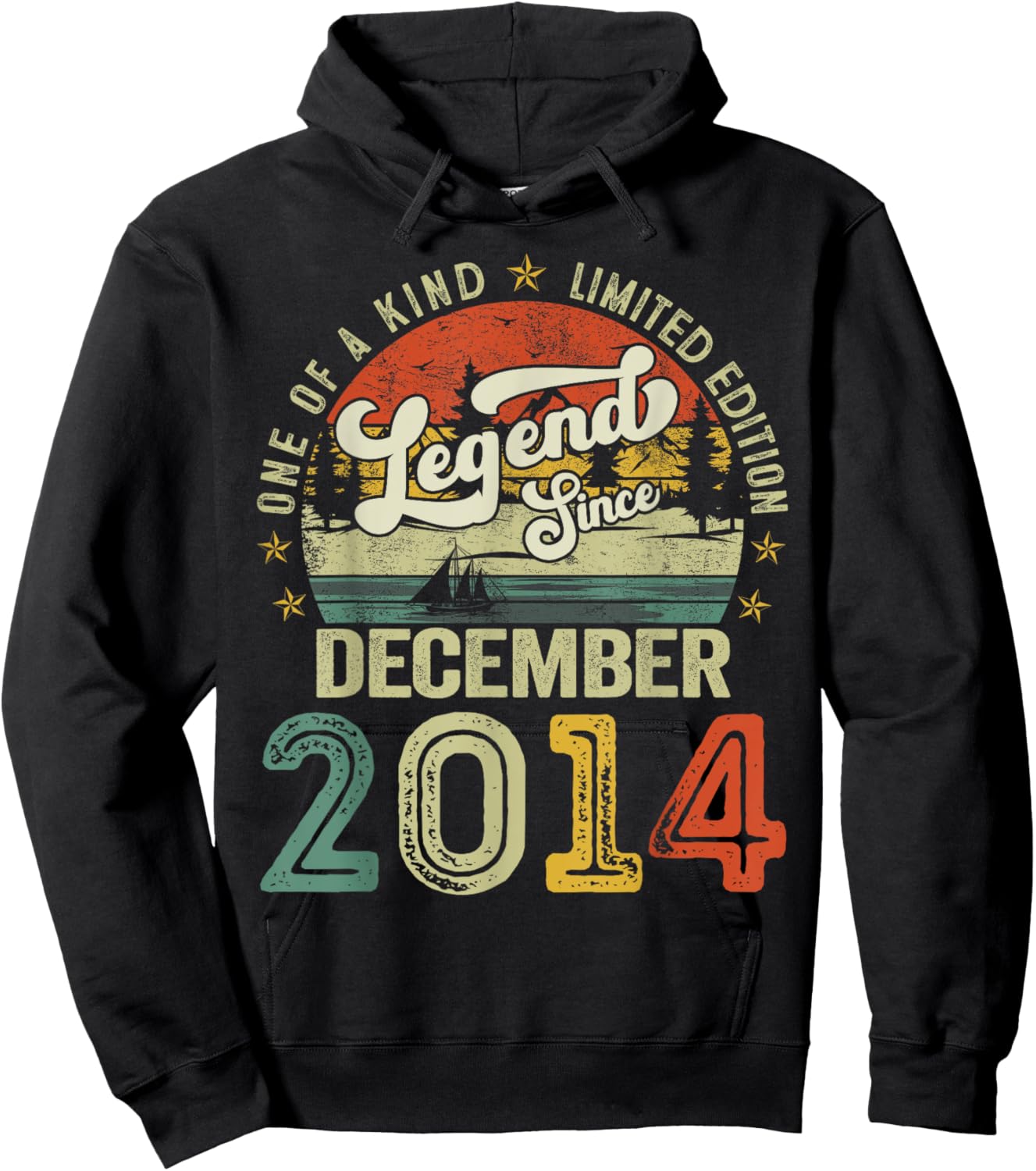 Legends Since December 2014 Vintage Retro 10th Birthday Boys Hoodie - Hoodie | Black