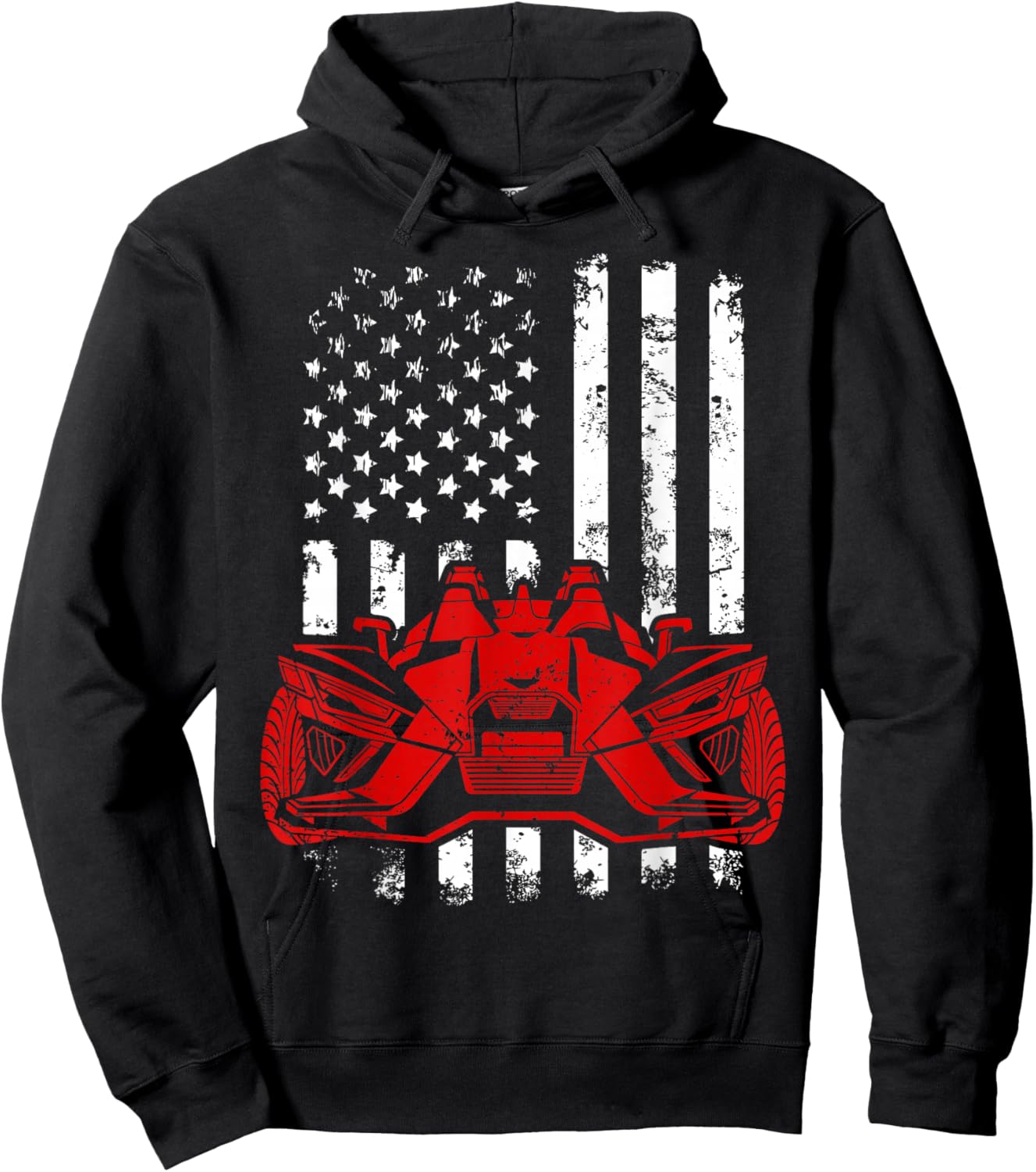 USA Flag Slingshot Car Drivers Lovers American Sling shot Hoodie - Hoodie | Black