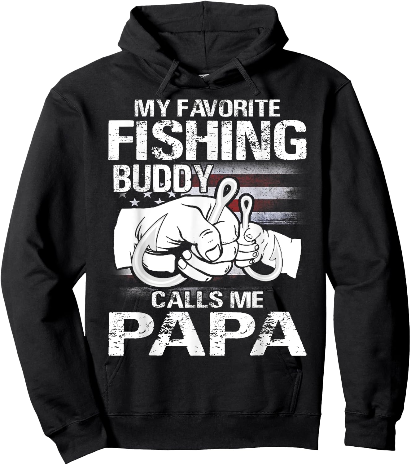 My Favorite Fishing Buddy Calls Me Papa Hoodie - Hoodie | Black