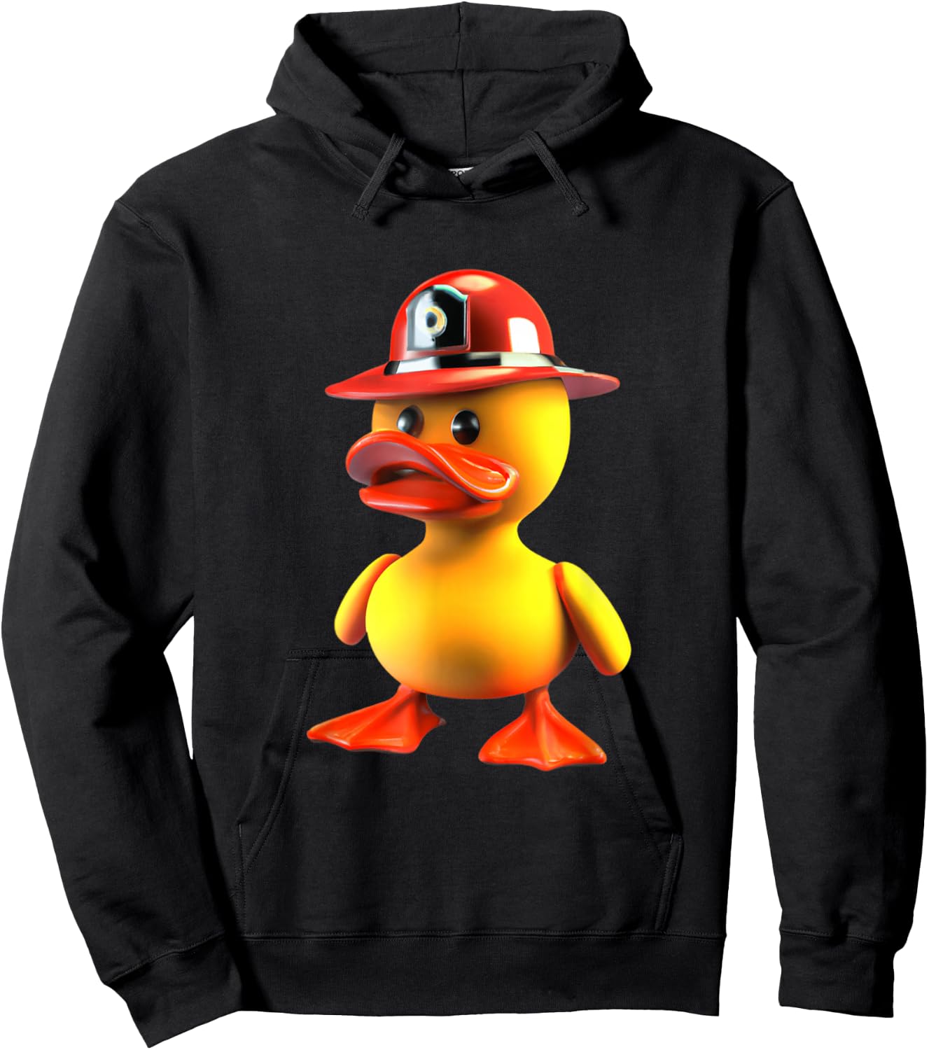 Firefighter Duck - Cute Rubber Duck Fireman Hoodie - Hoodie | Black