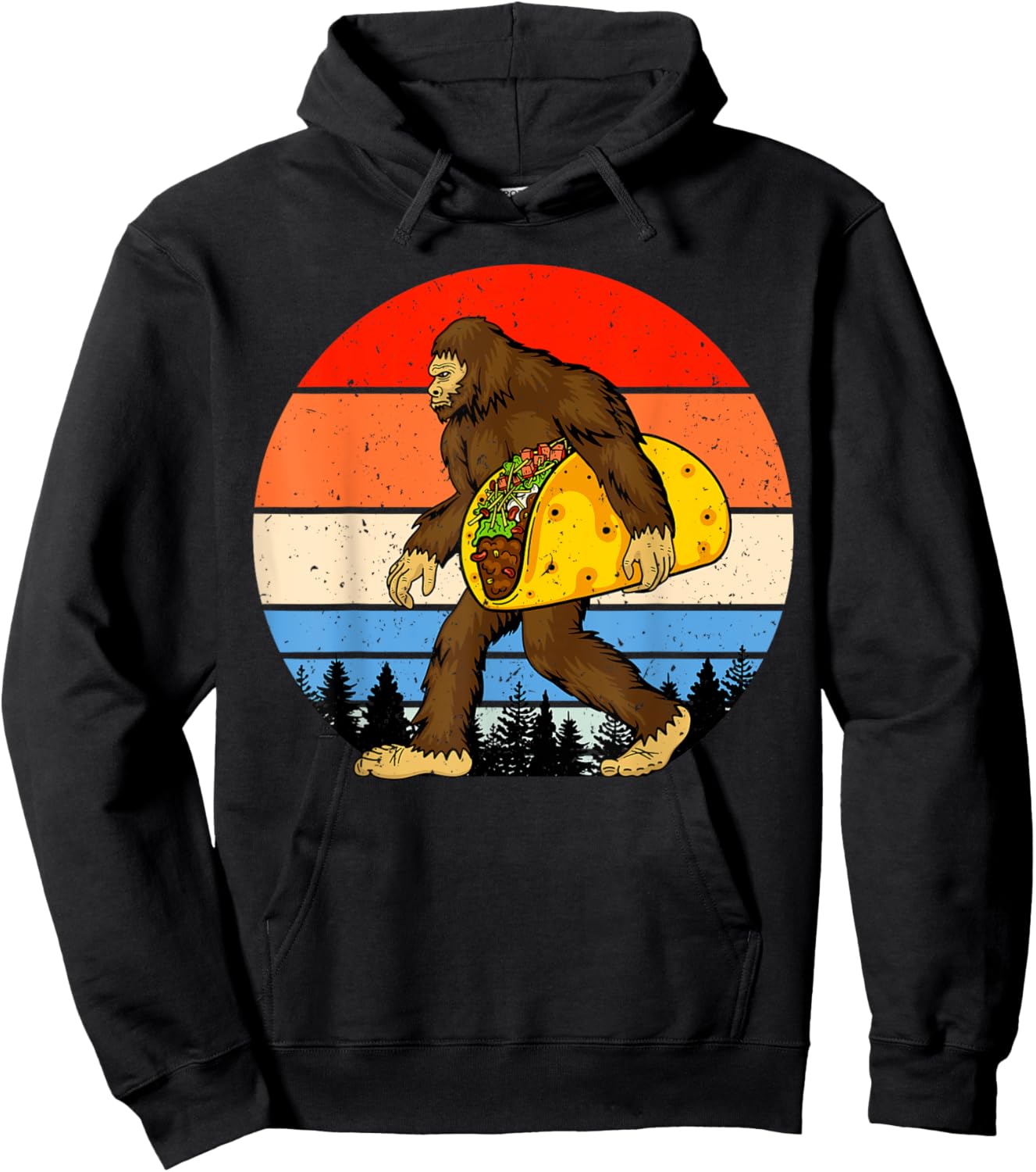 Funny Bigfoot, Taco Lover, Bigfoot Taco, Bigfoot Hoodie - Hoodie | Black