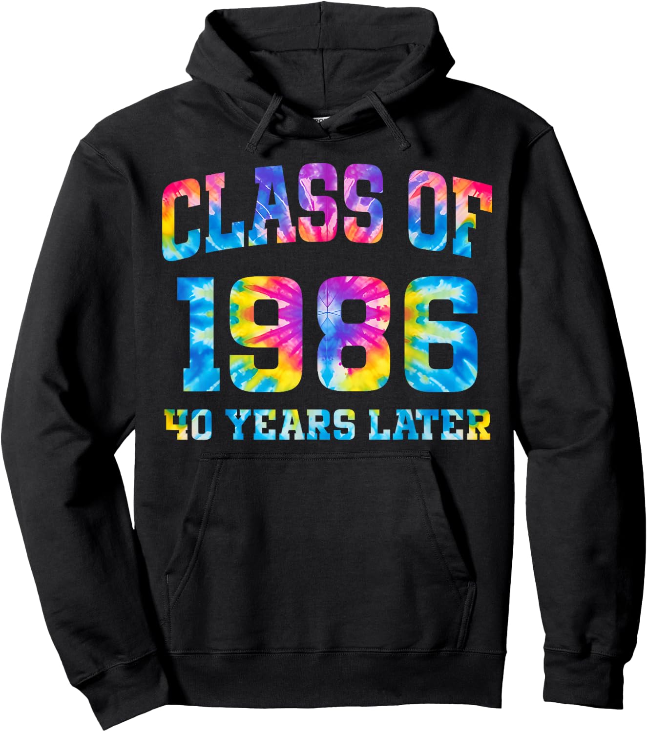 Tie Dye Class of 1986 Reunion 40 Year Alumni High School Hoodie - Hoodie | Black