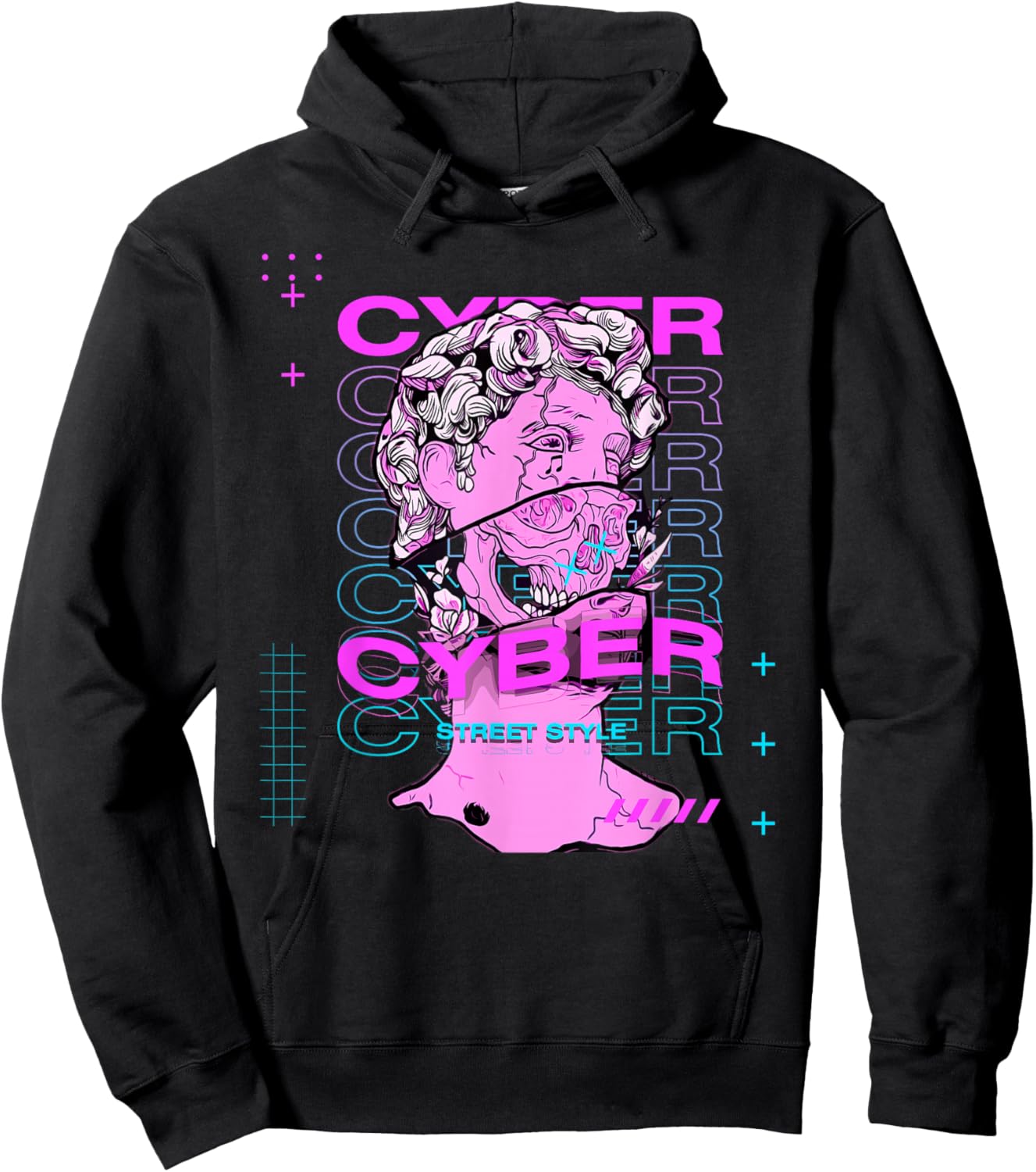 Cyber Street Style Vaporwave EDM Rave Festival Hoodie - Hoodie | Black