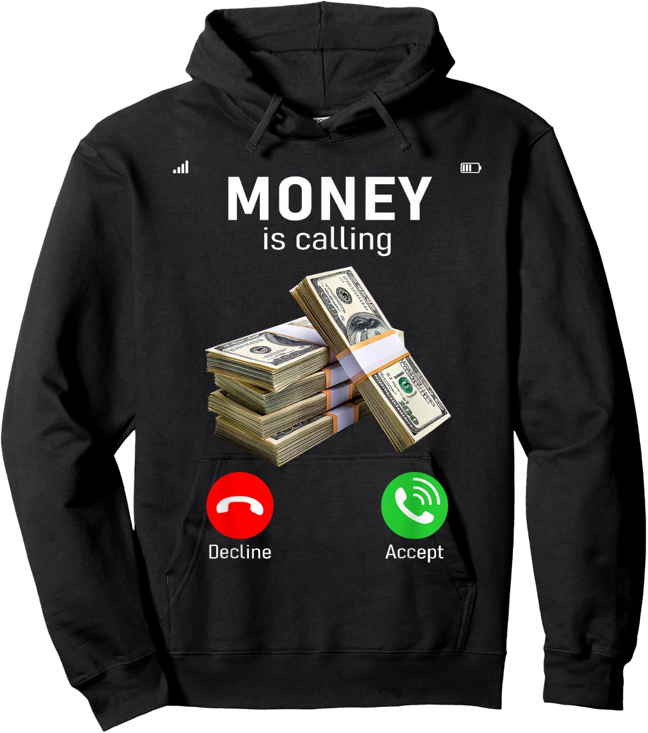 Funny Money Is Calling Cash Business Men Women Gift Hoodie - Hoodie | Black