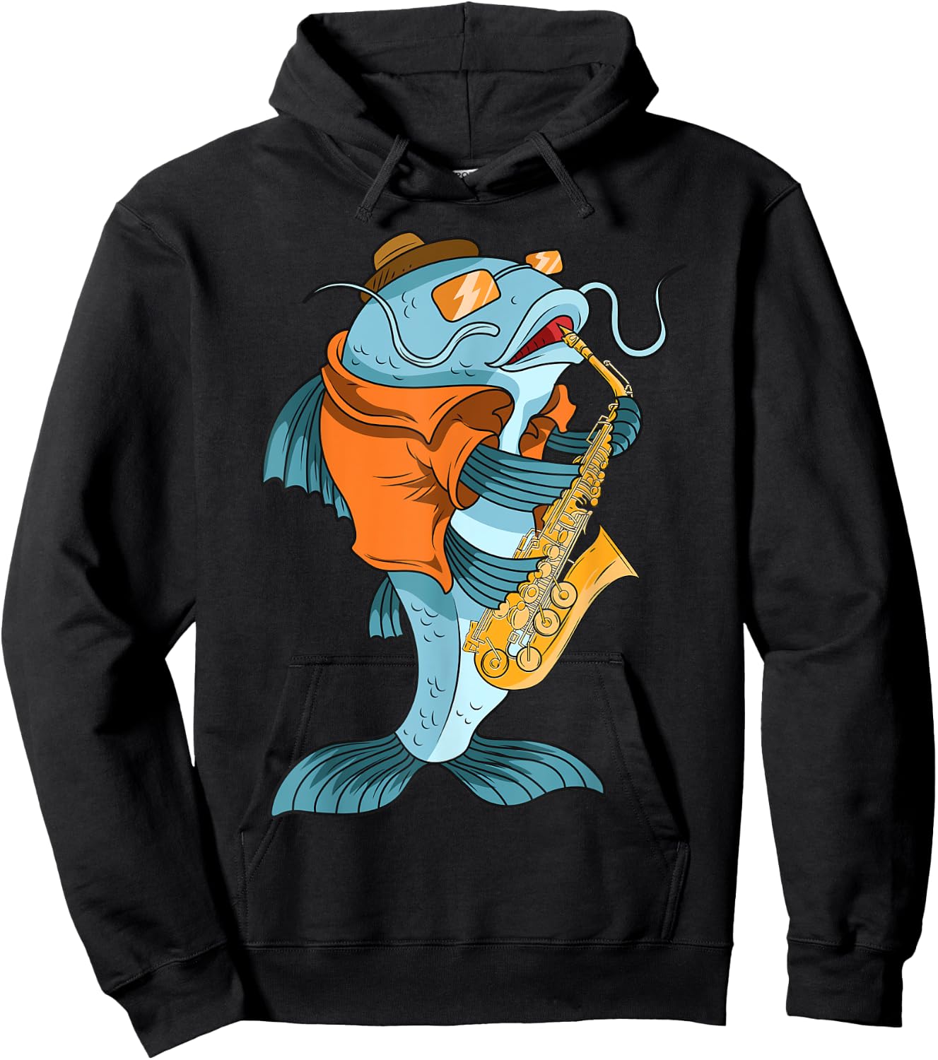 Catfish Saxophonist Saxophone Lover Musicians Fish Owner Hoodie - Hoodie | Black
