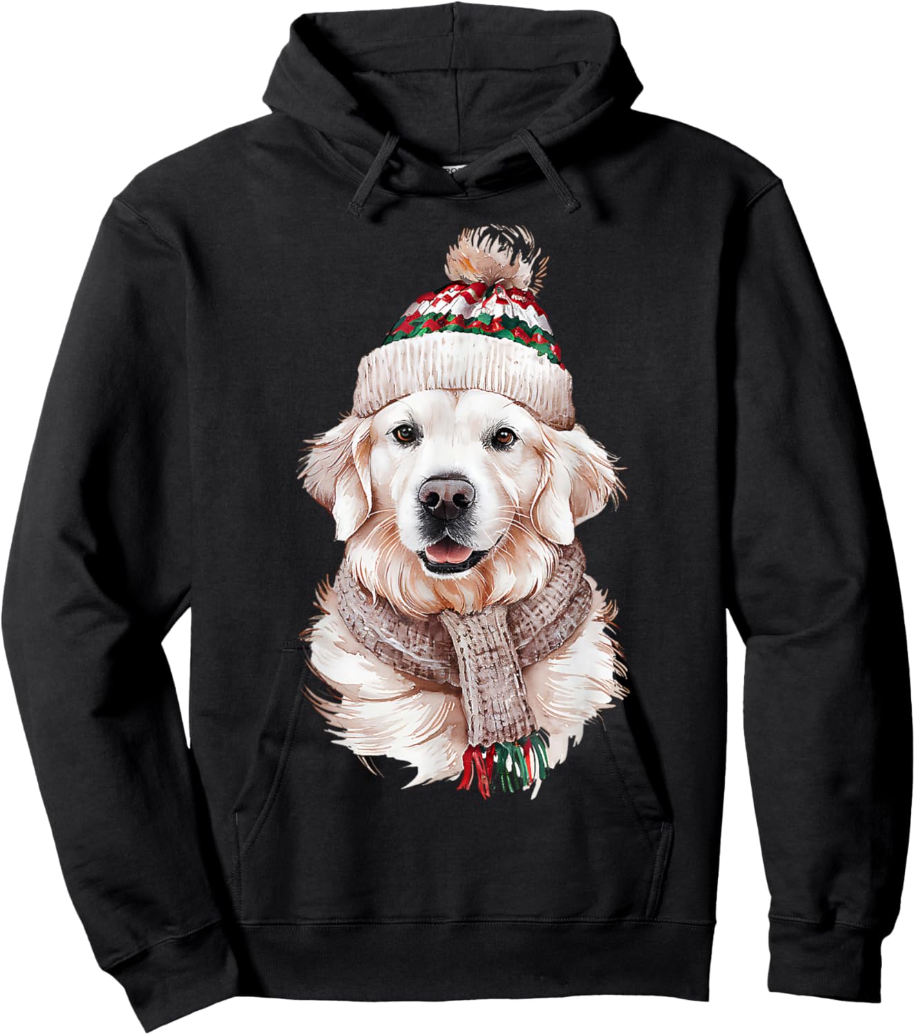 White English Cream Golden Retriever Mom Dog Puppy Christmas Women Hoodie - Hoodie | Black
