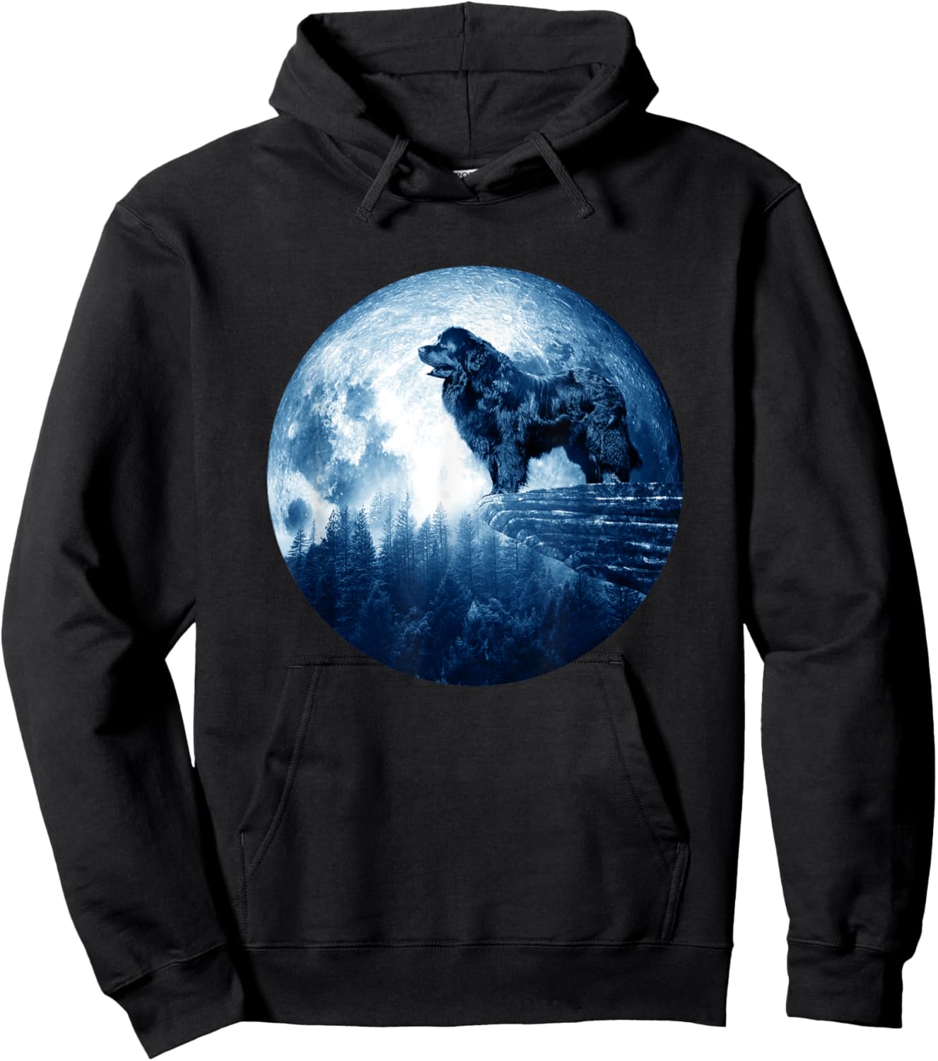 Newfoundland Dog Moon Dog Mom Dad Women Men Dog Lovers Hoodie - Hoodie | Black