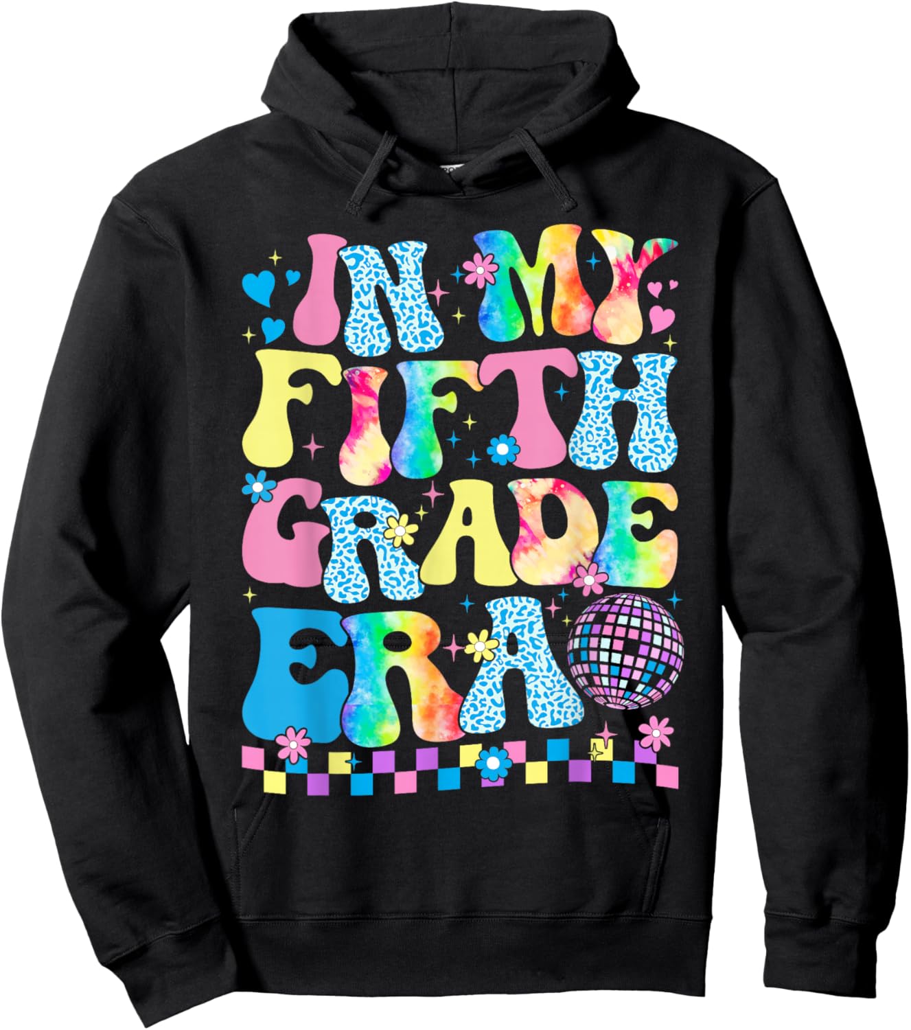 In My Fifth Grade Era Groovy Back To School Teachers Kids Hoodie - Hoodie | Black