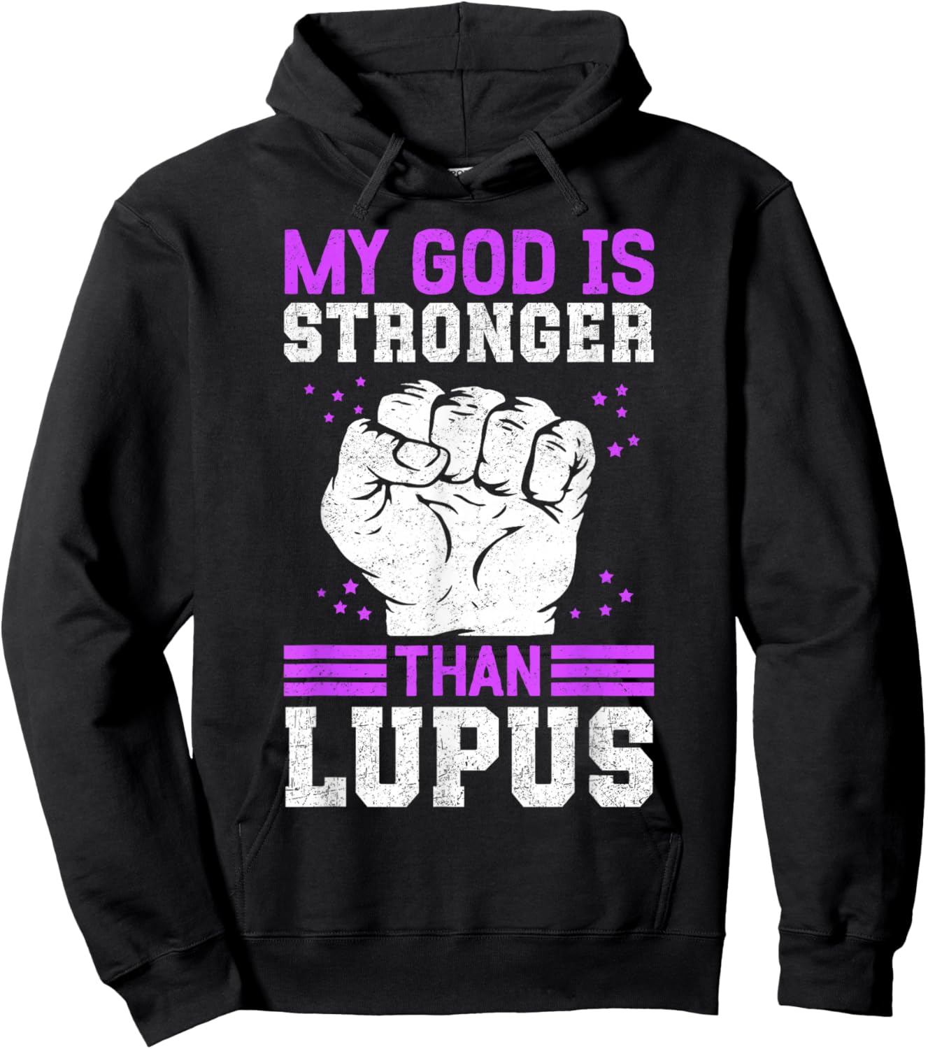 My God Is Stronger Than Lupus Warrior Hoodie - Hoodie | Black