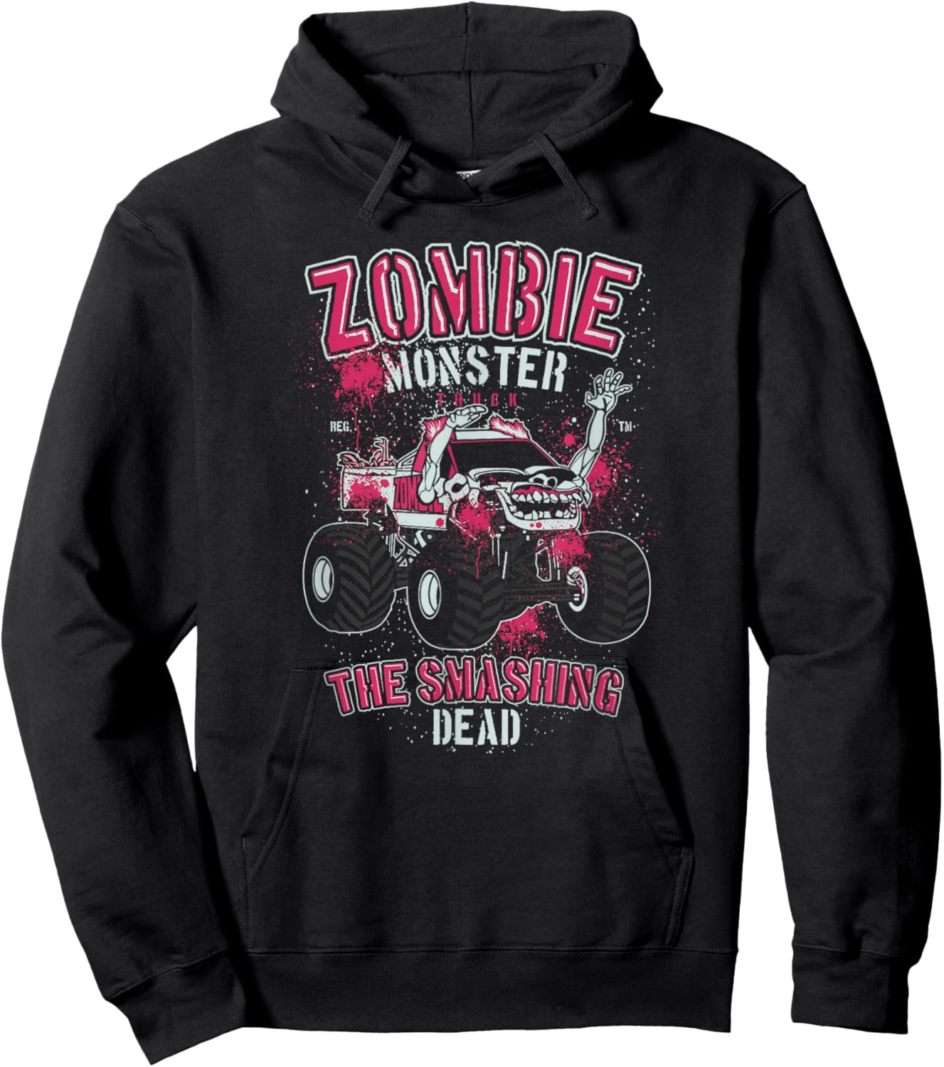Funny Monster Truck Zombie Monster the Smashing Dead Truck Hoodie - Hoodie | Black