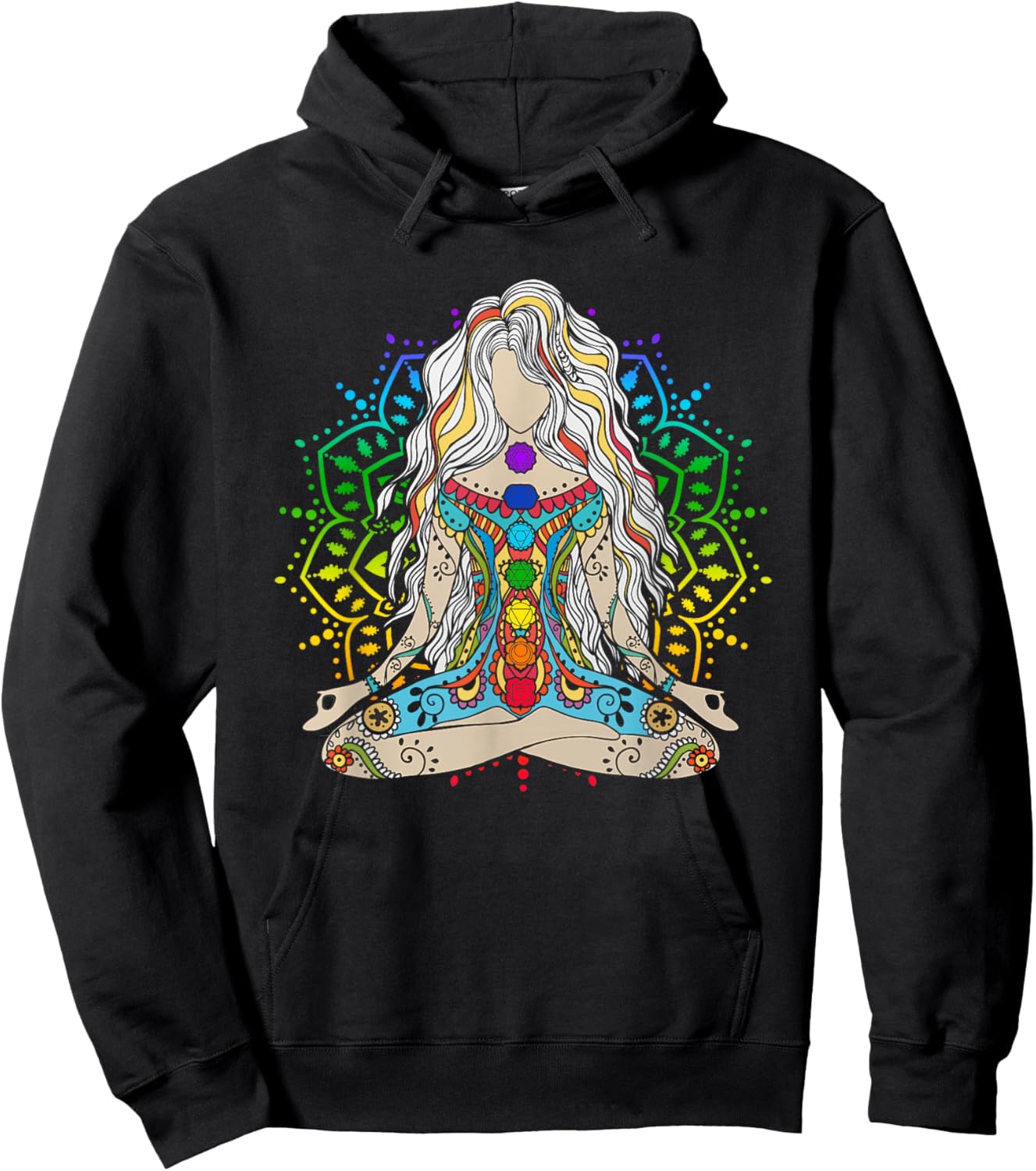 Yoga Meditation Spiritual Body Energy Chakra Buddha Hoodie - Hoodie | Black