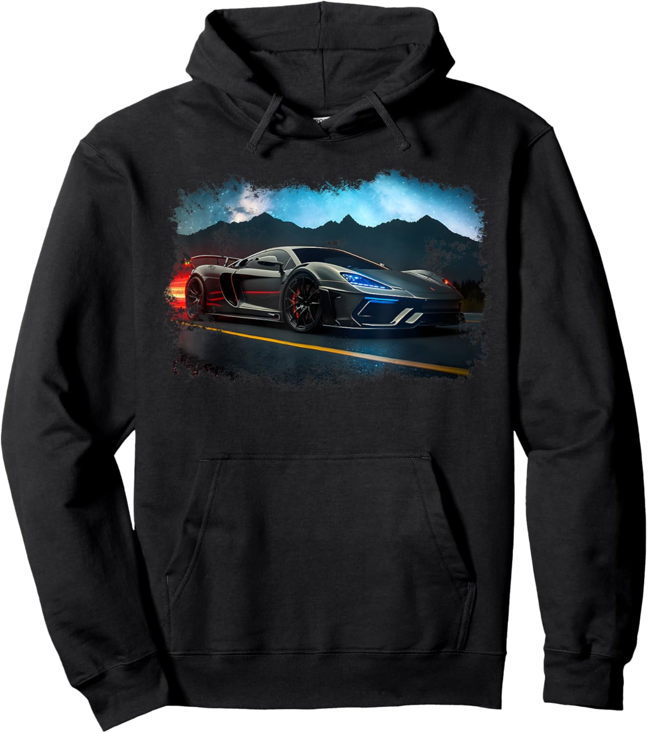 Cool Supercar Sports Car Concept Hypercar Racing Art Graphic Hoodie - Hoodie | Black