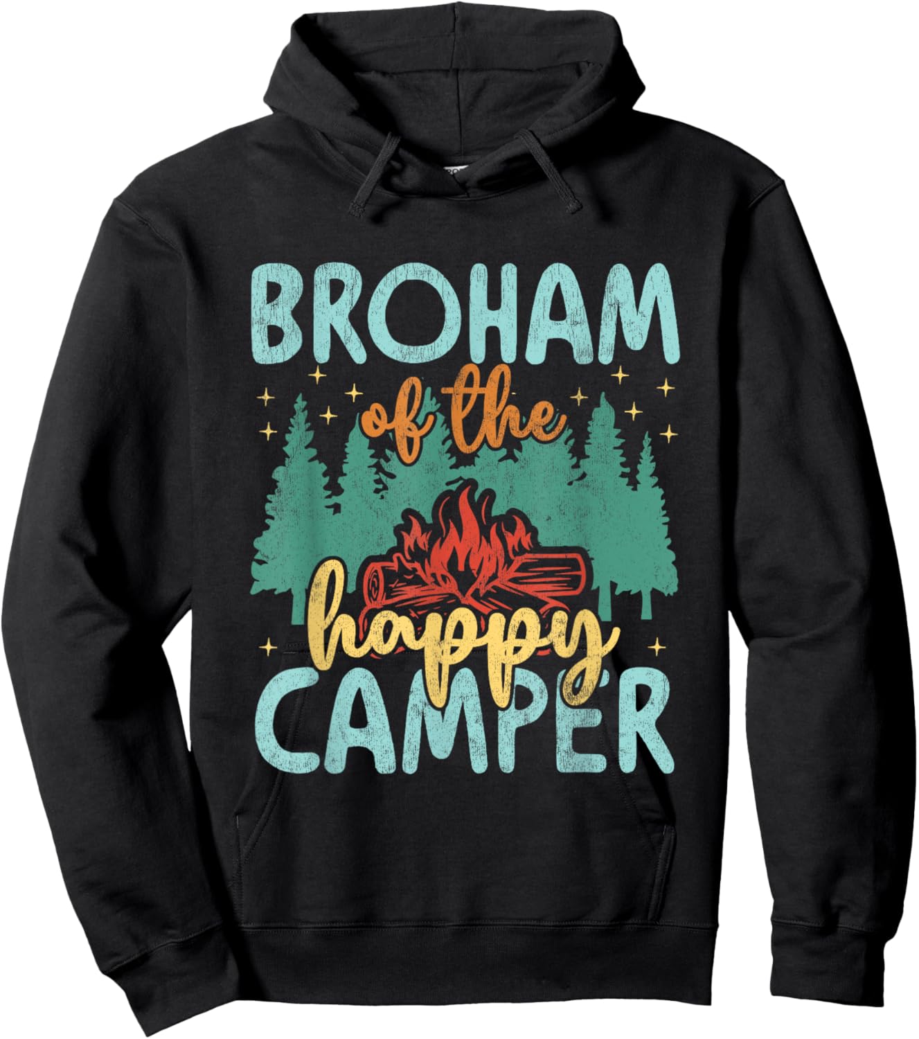 Broham of Happy Camper 1st Birthday Party Retro Broham Hoodie - Hoodie | Black
