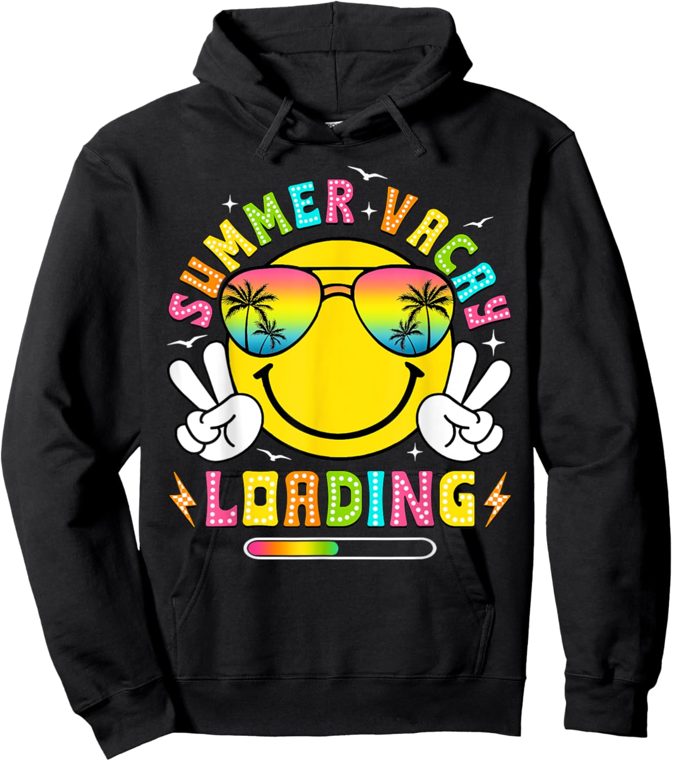 Summer Vacay Loading End Of School Year Summer Teacher Kids Hoodie - Hoodie | Black