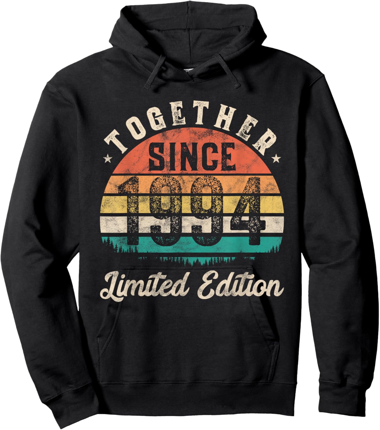 Together Since 1994 Couple 30th years wedding Anniversary Hoodie - Hoodie | Black