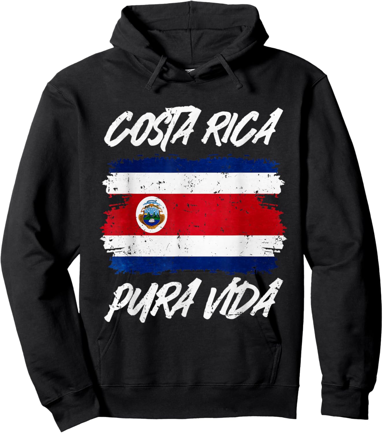 Pura Vida National Flag Of Costa Rica Cool Central America Hoodie - Hoodie | Black