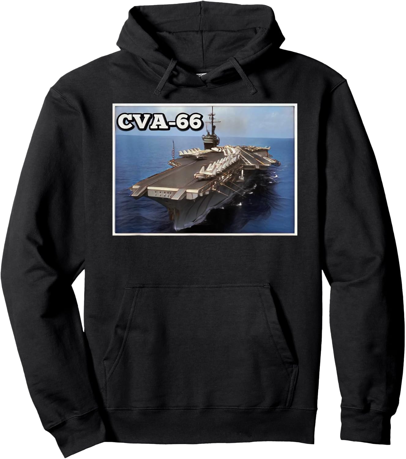 Aircraft Carrier USS America CVA-66 Father's Day Grandpa Dad Hoodie - Hoodie | Black