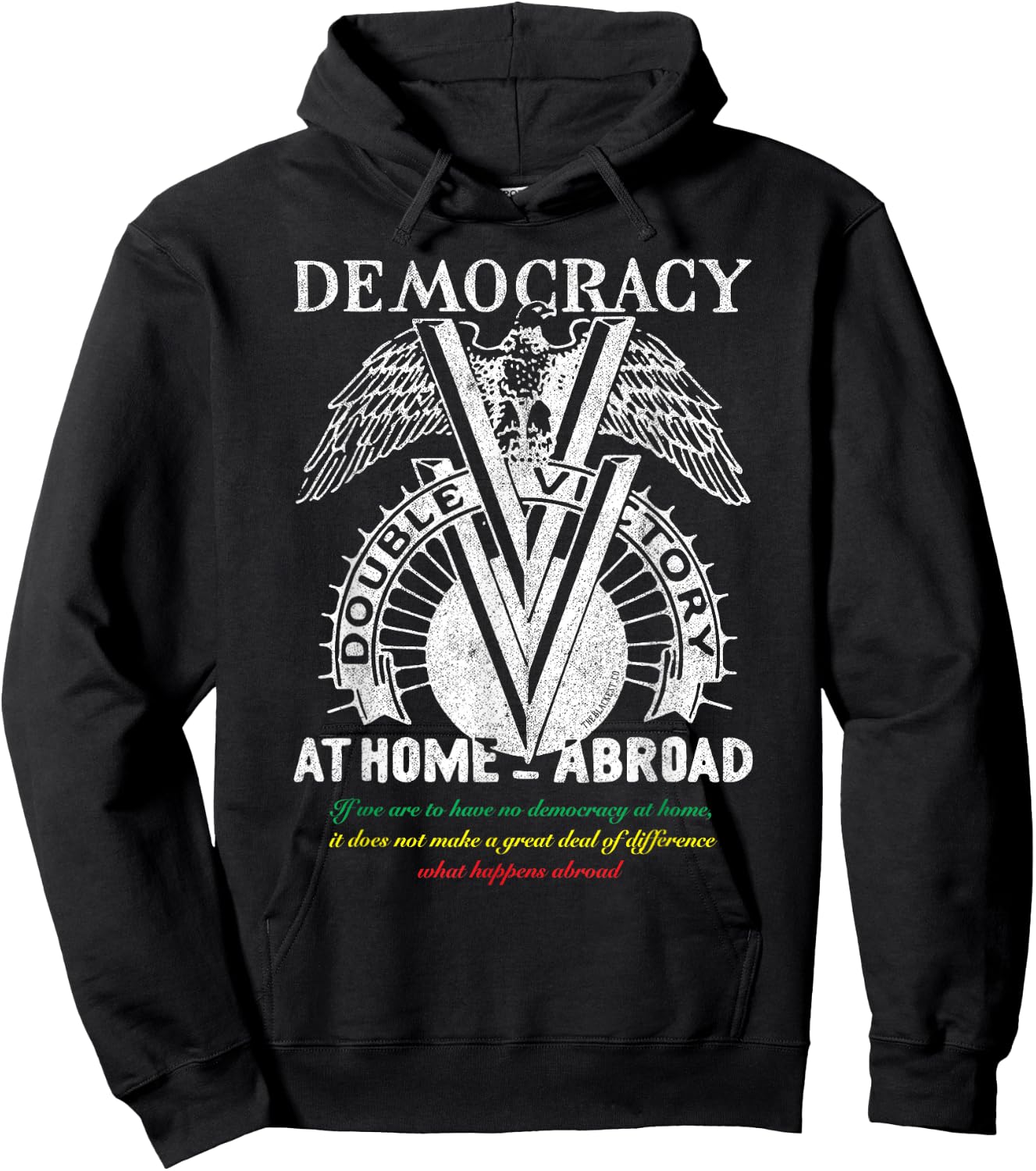 Double V Campaign Retro Vintage Black History Soldiers WWII Hoodie - Hoodie | Black