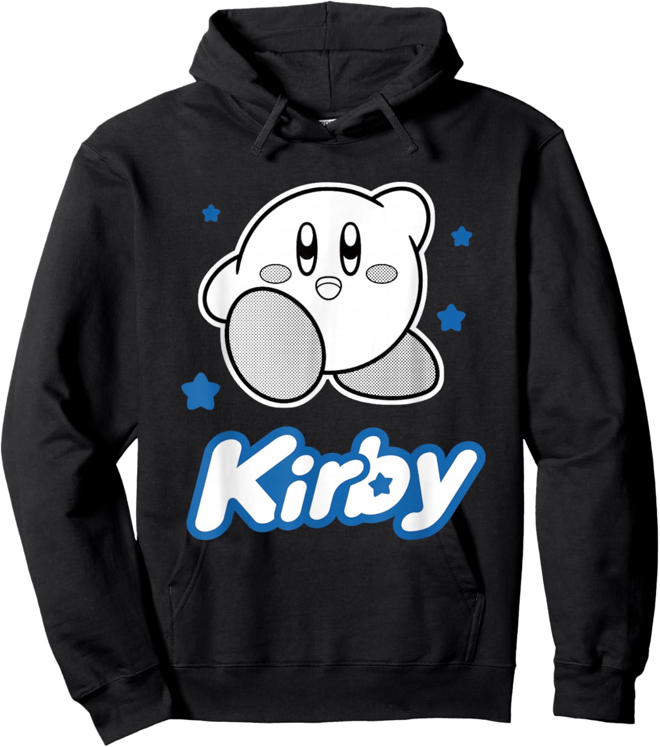 Kirby Blue Stars Big Character Portrait Hoodie - Hoodie | Black