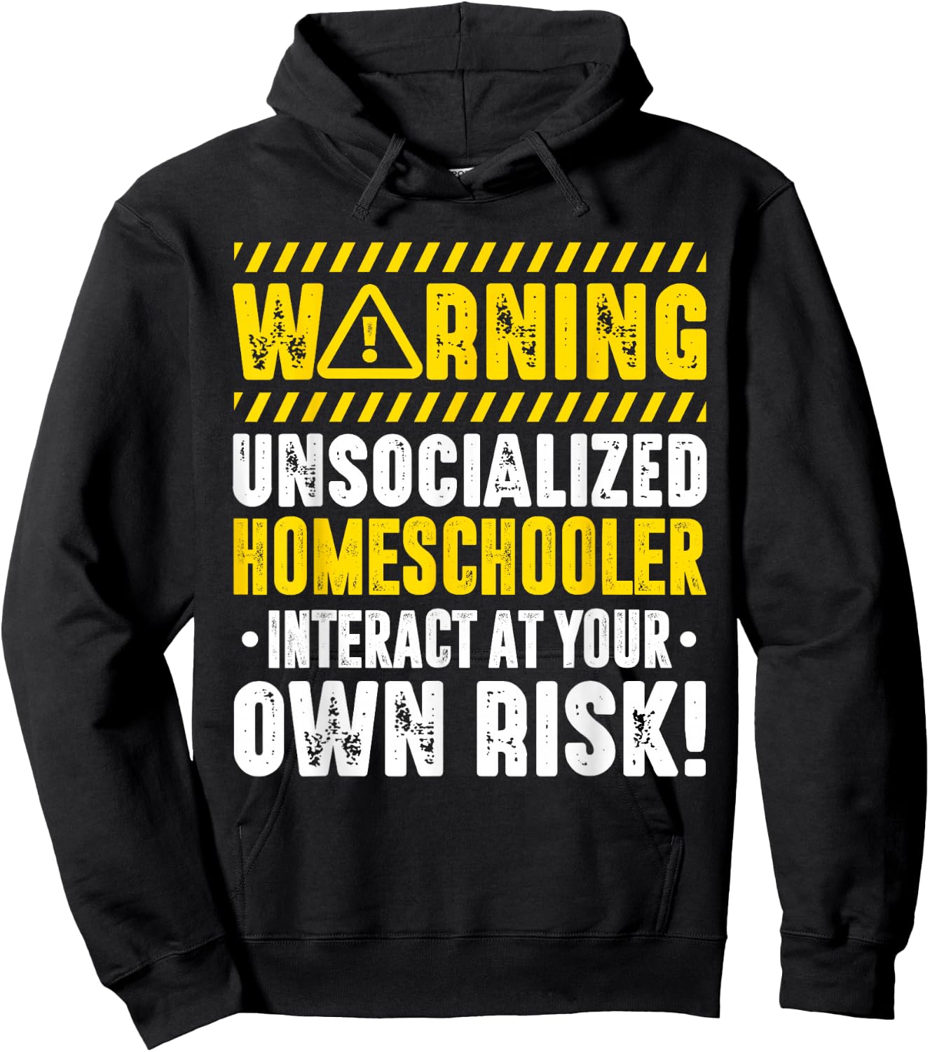 Homeschool Warning Unsocialized Homeschooler Interact Hoodie - Hoodie | Black