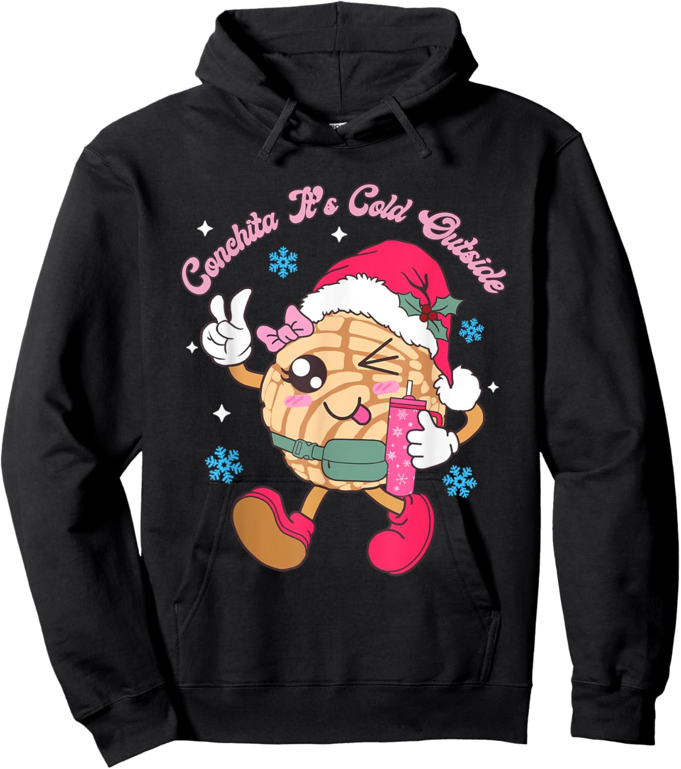 Conchita It's Cold Outside Concha Pan Dulce Mexican Xmas Hoodie - Hoodie | Black