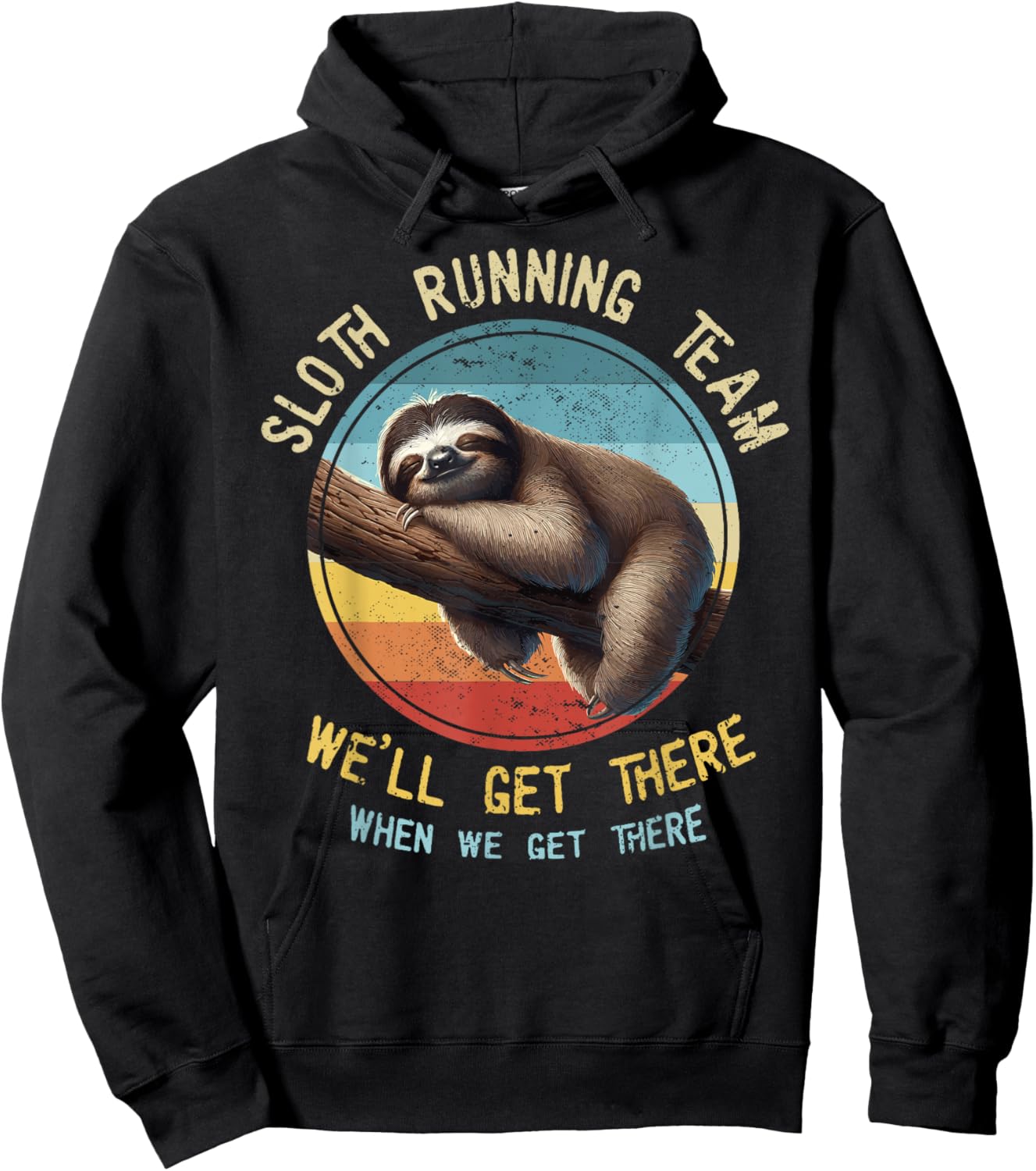 Sloth Running Team Run Funny Marathon Runner Cross Country Hoodie - Hoodie | Black