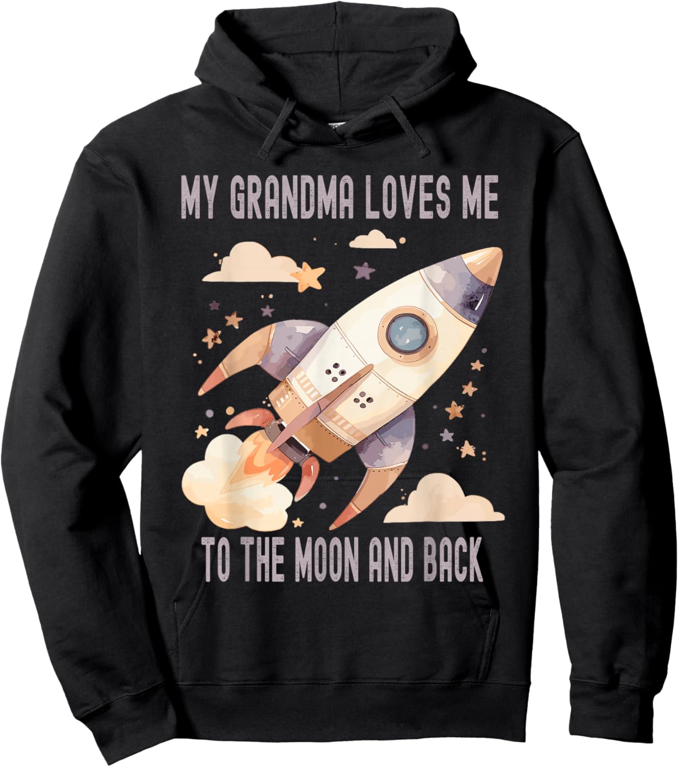 My Grandma Loves Me To The Moon And Back Hoodie - Hoodie | Black
