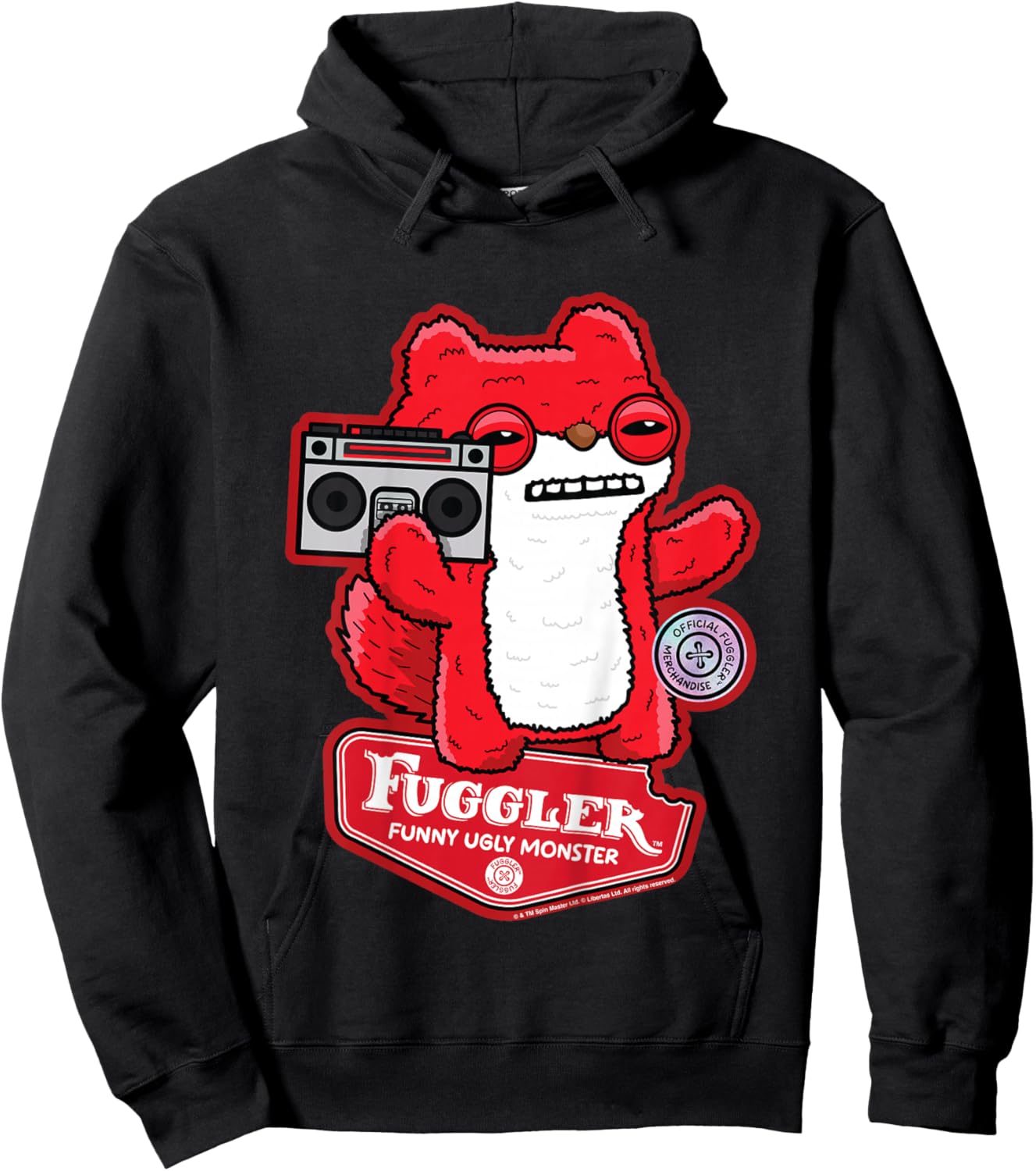 Kids Fuggler Boombox Sketchy Squirrel Kids Hoodie - Hoodie | Black